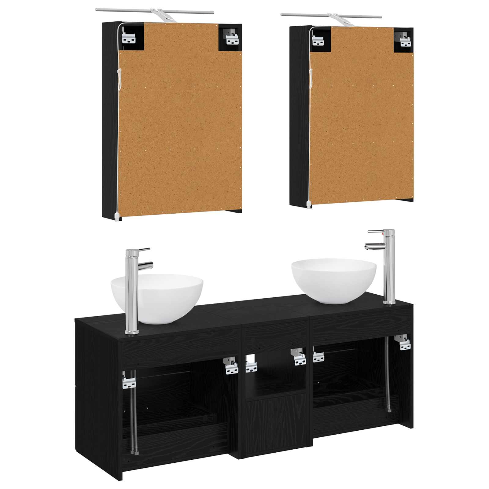 Set namještaja za kupaonicu 5 pcs Crni hrast