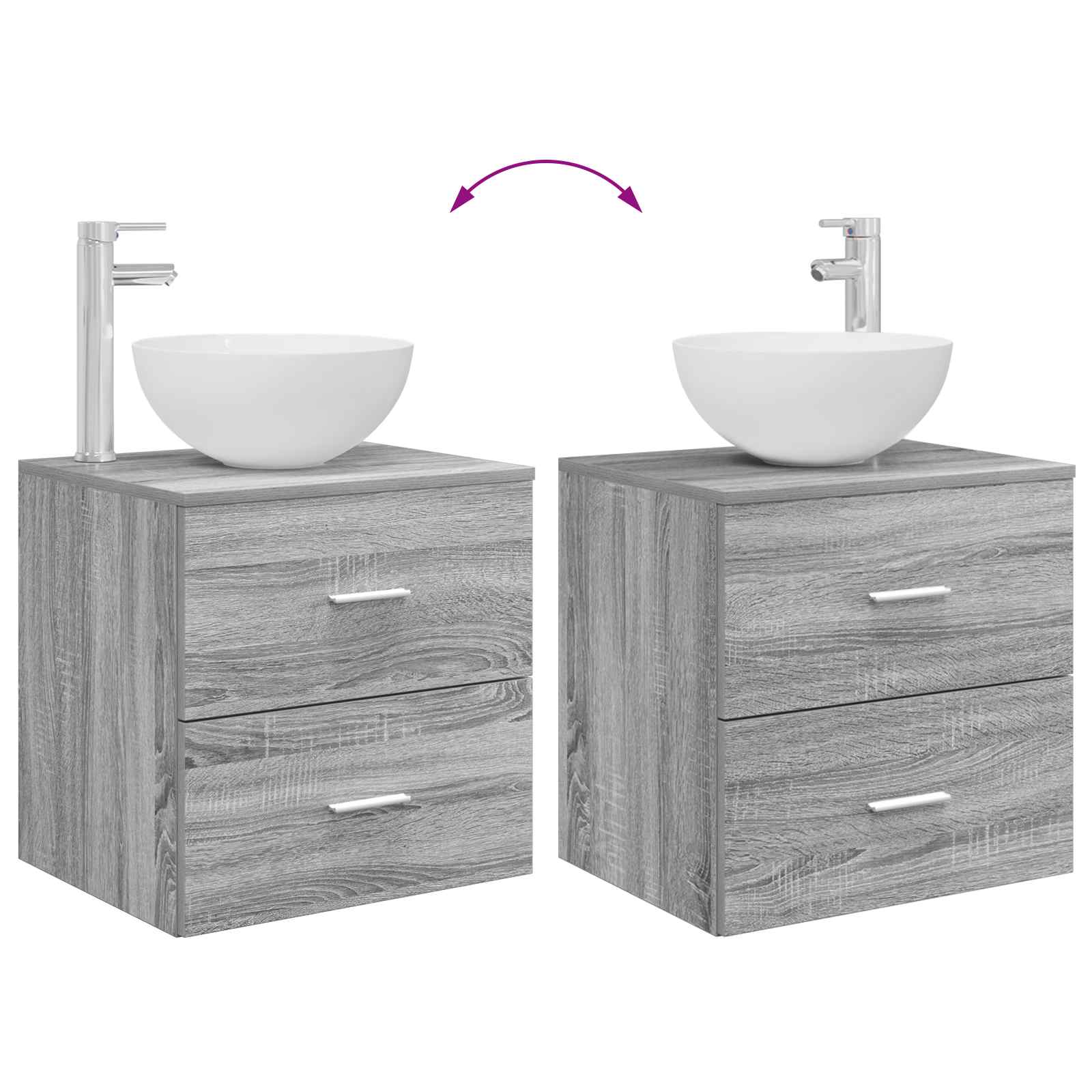 Set namještaja za kupaonicu 5 pcs Siva Sonoma
