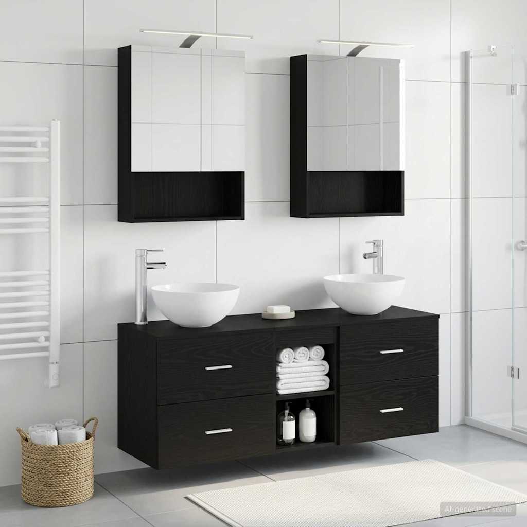 Set namještaja za kupaonicu 5 pcs Crni hrast