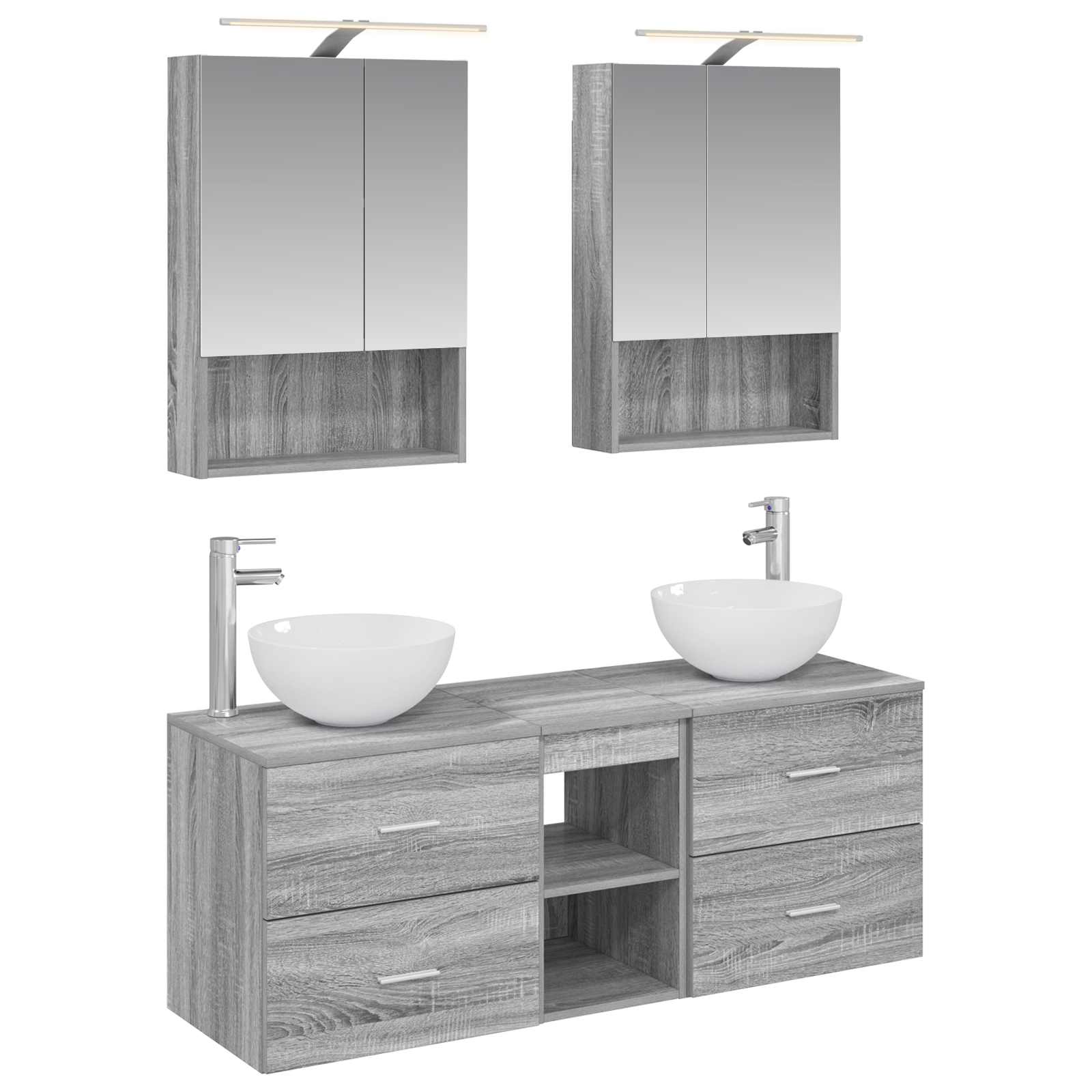Set namještaja za kupaonicu 5 pcs Siva Sonoma