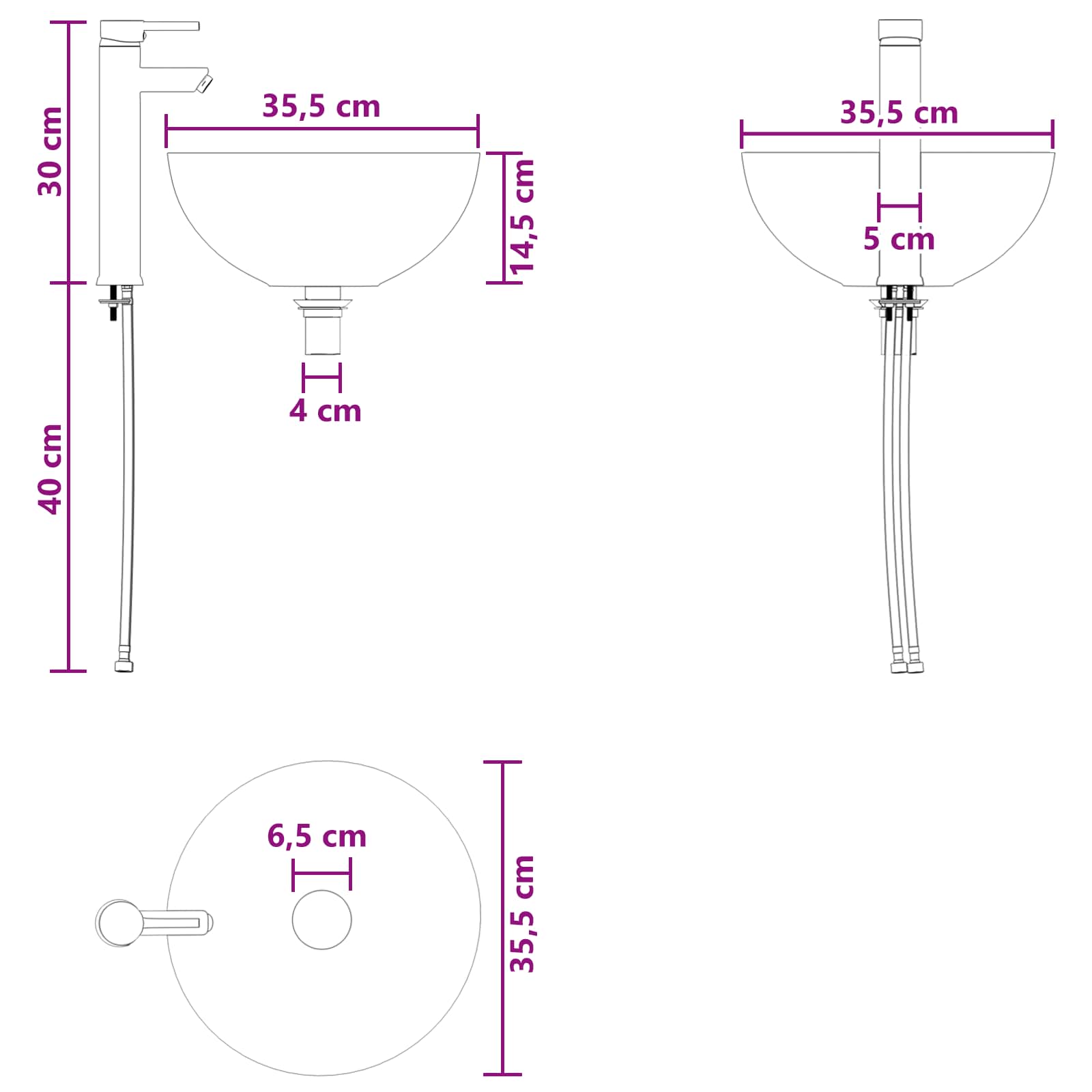 Set namještaja za kupaonicu 5 pcs Siva Sonoma