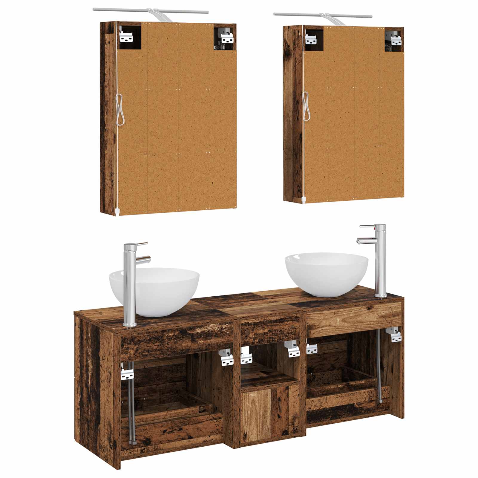Set namještaja za kupaonicu 5 pcs Staro drvo