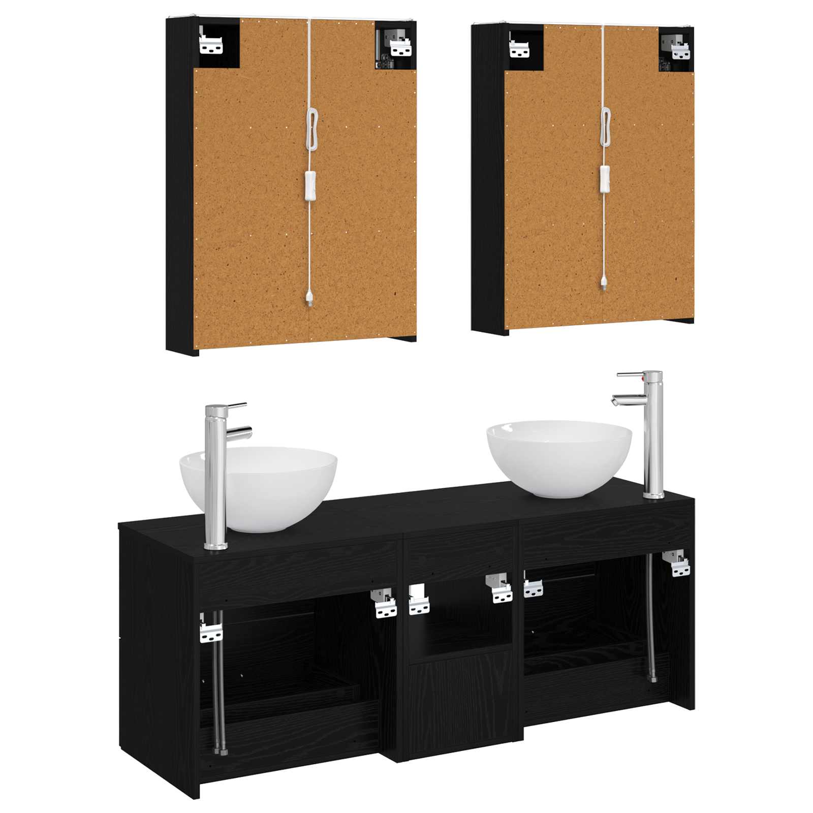 Set namještaja za kupaonicu 5 pcs Crni hrast