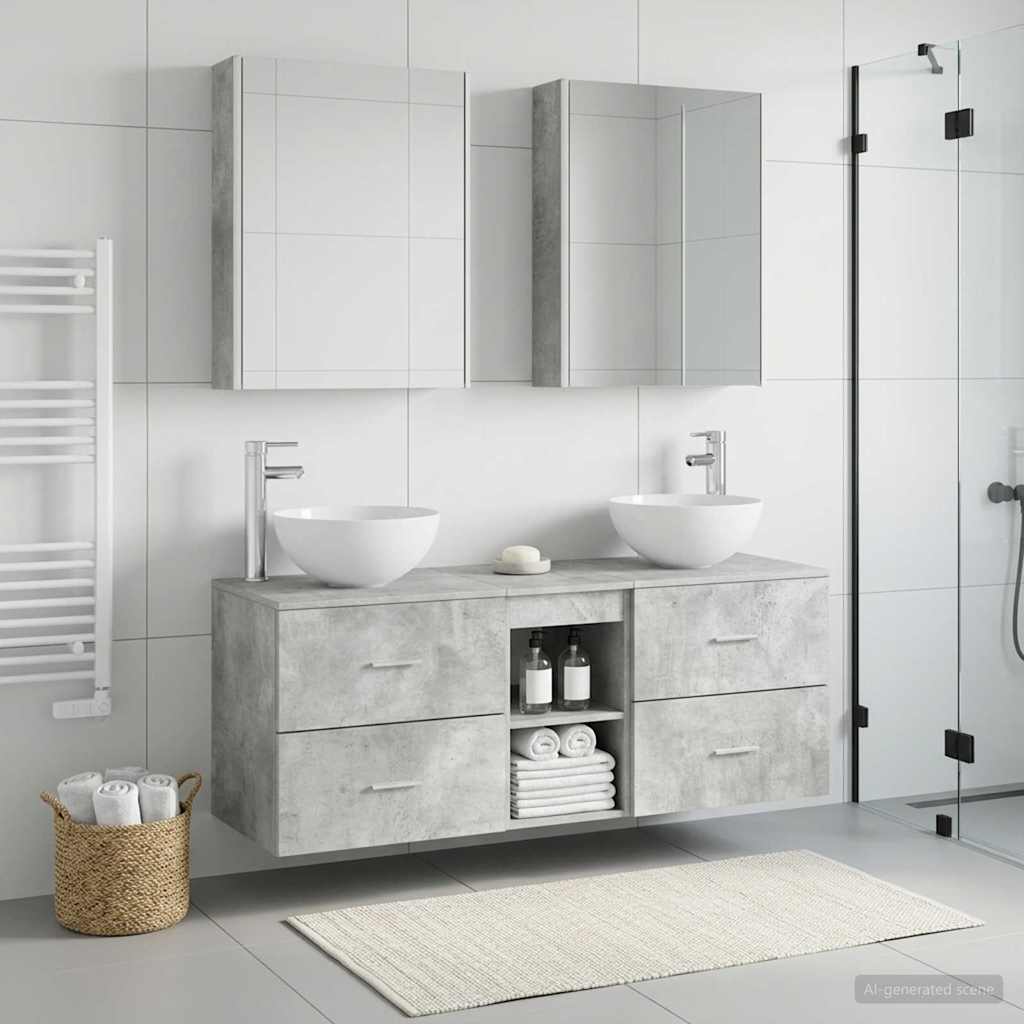 Set namještaja za kupaonicu 5 pcs Betonska siva
