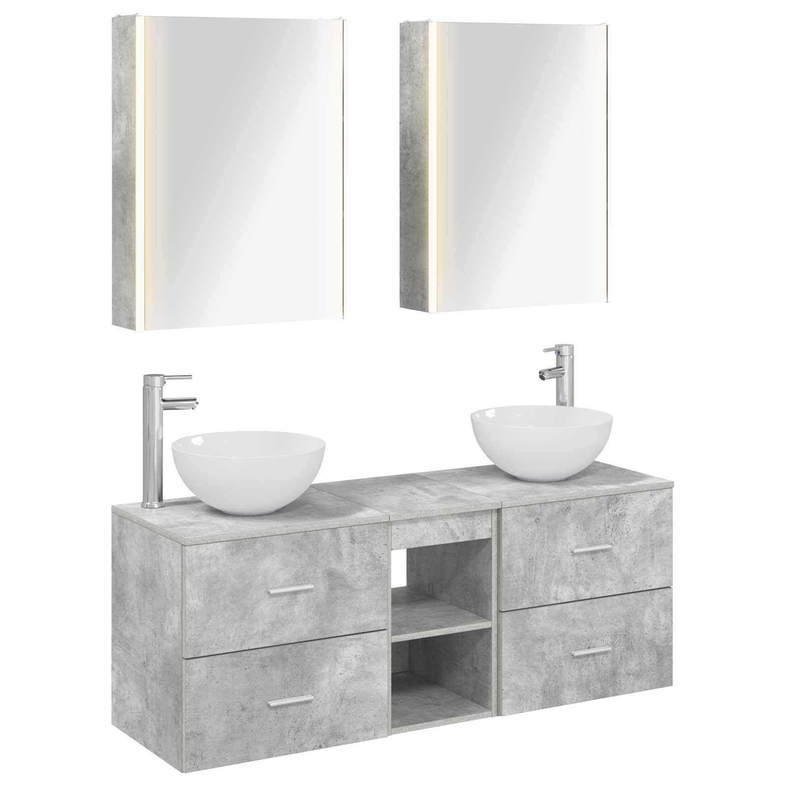 Set namještaja za kupaonicu 5 pcs Betonska siva