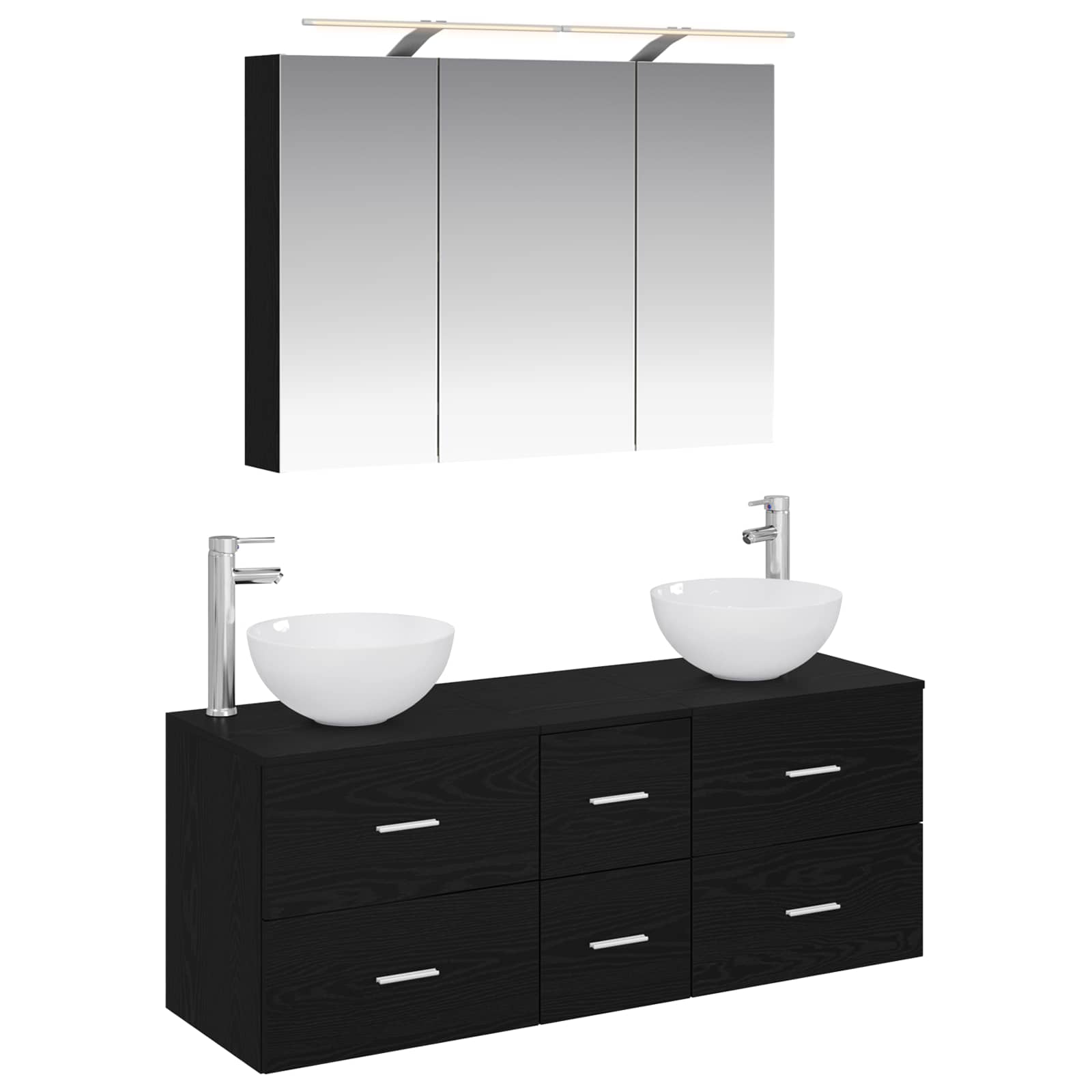 Set namještaja za kupaonicu 4 pcs Crni hrast