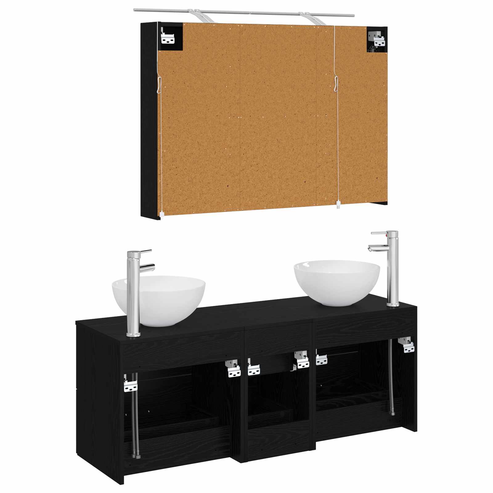 Set namještaja za kupaonicu 4 pcs Crni hrast