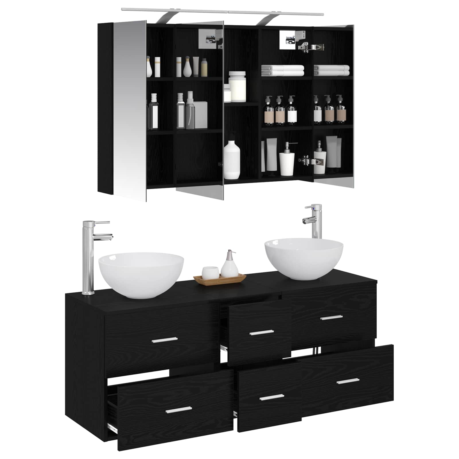 Set namještaja za kupaonicu 4 pcs Crni hrast