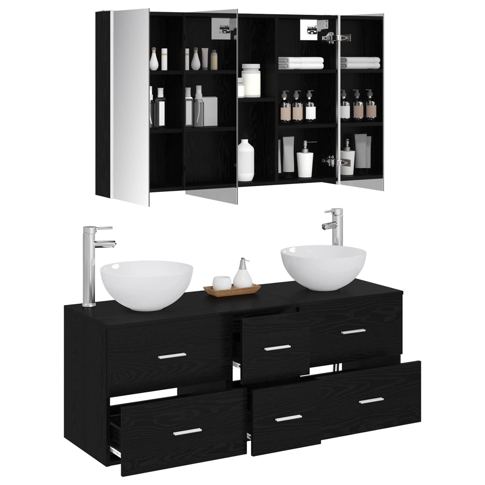 Set namještaja za kupaonicu 4 pcs Crni hrast
