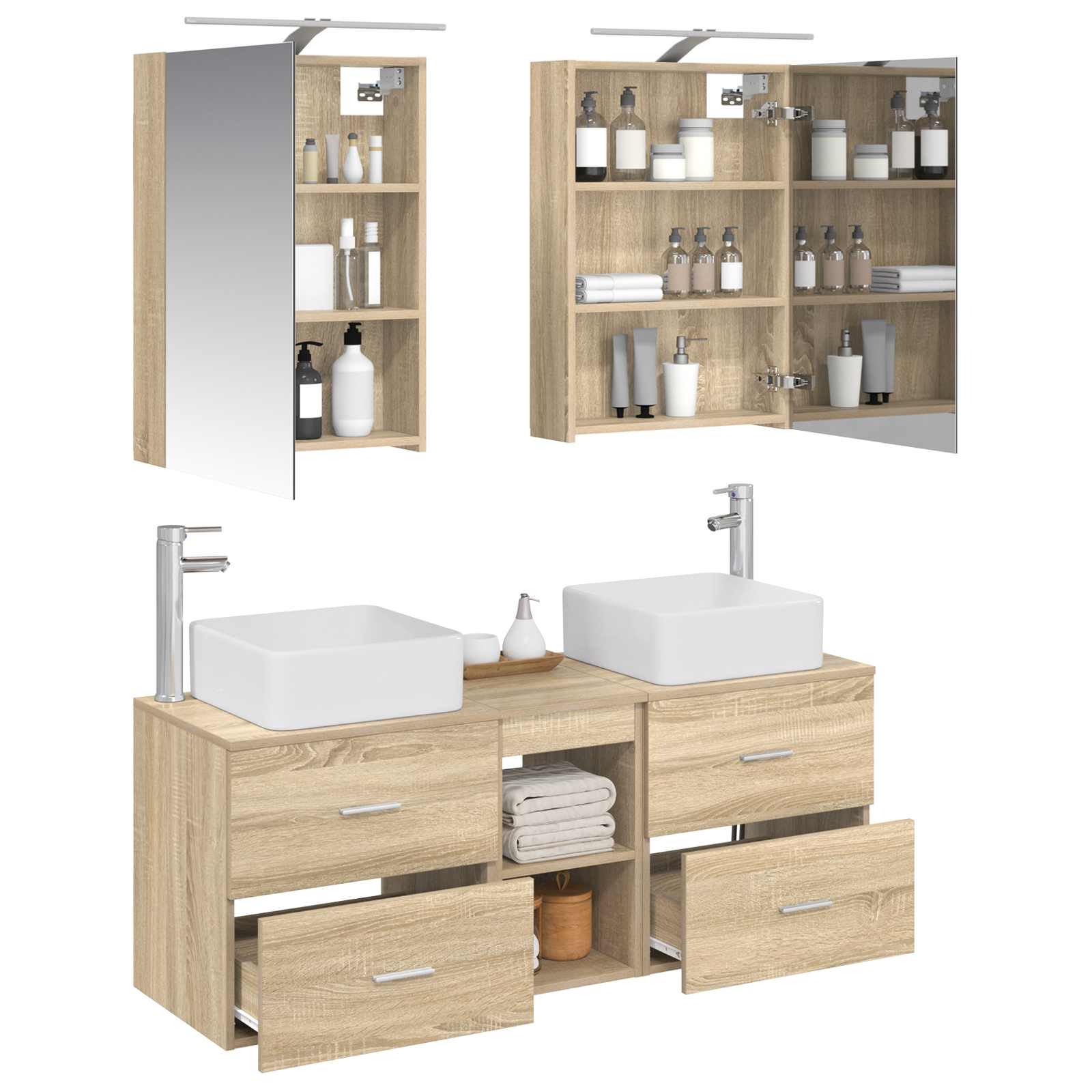 Set namještaja za kupaonicu 5 pcs Hrast sonoma