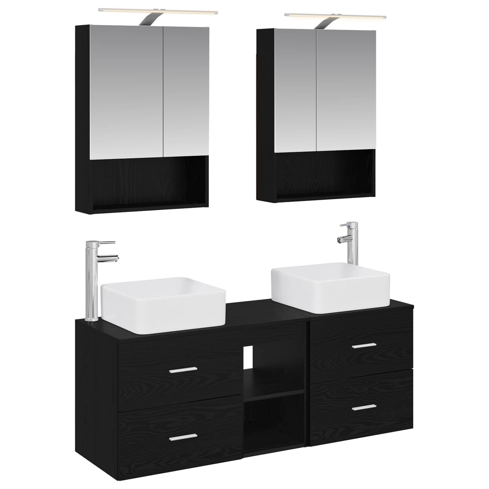 Set namještaja za kupaonicu 5 pcs Crni hrast