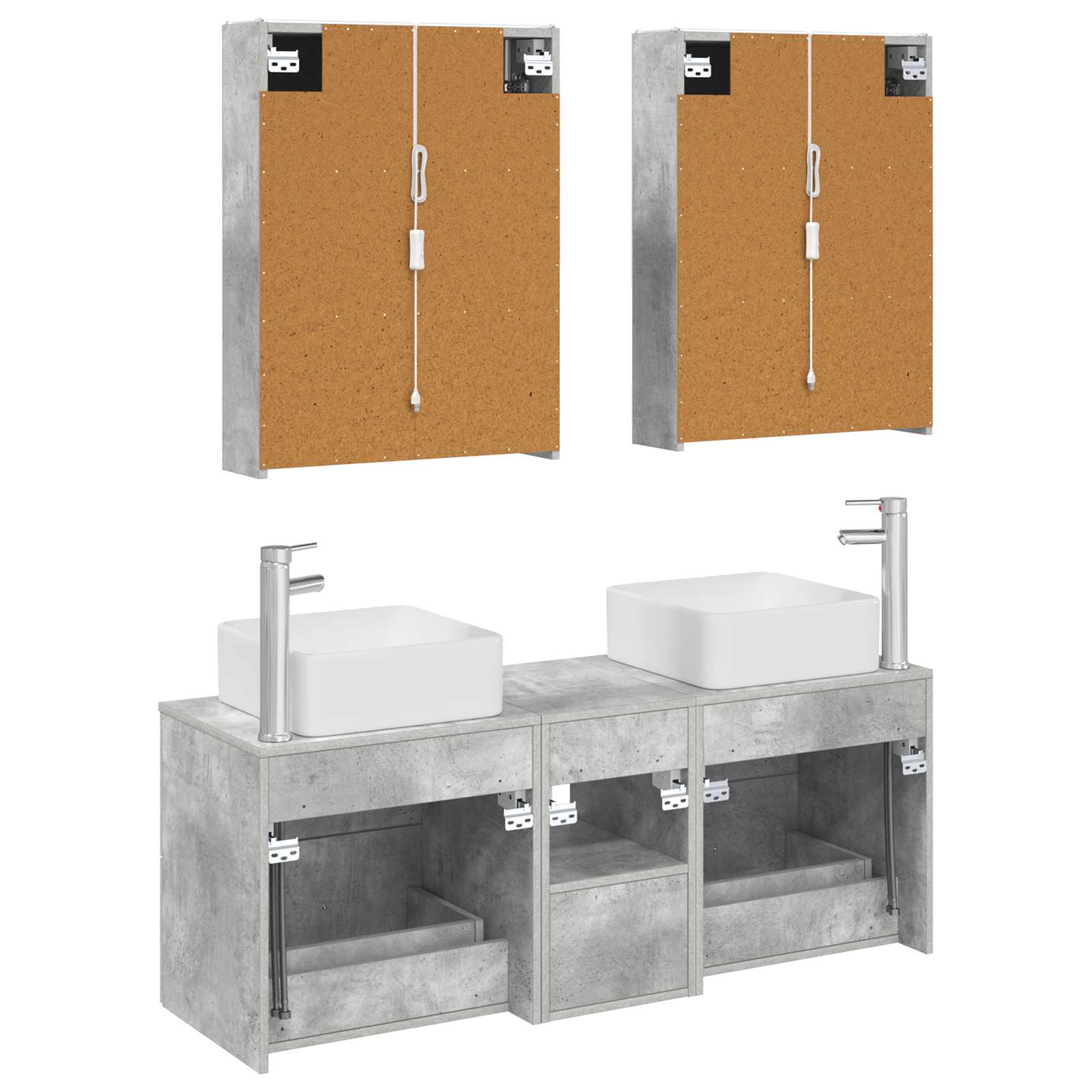 Set namještaja za kupaonicu 5 pcs Betonska siva