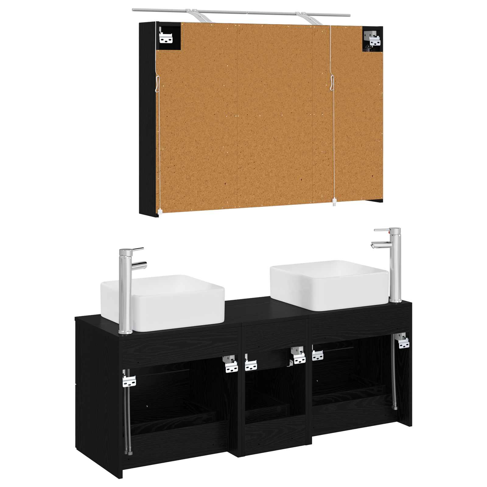 Set namještaja za kupaonicu 4 pcs Crni hrast