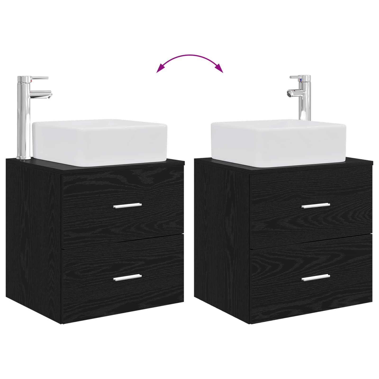 Set namještaja za kupaonicu 4 pcs Crni hrast
