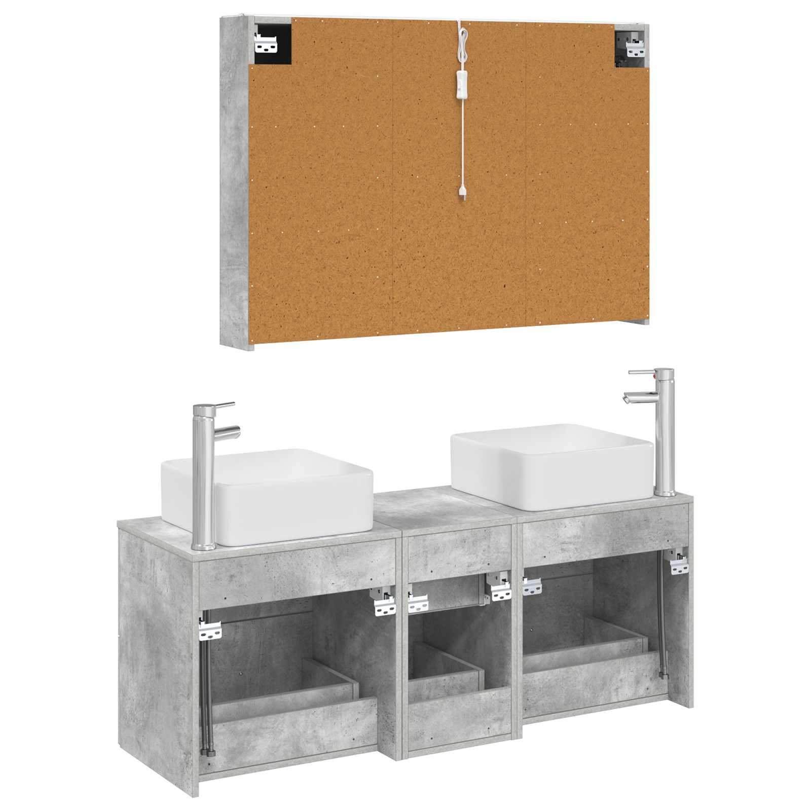 Set namještaja za kupaonicu 4 pcs Betonska siva