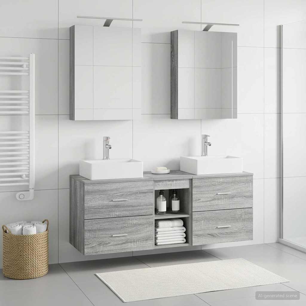 Set namještaja za kupaonicu 5 pcs Siva Sonoma