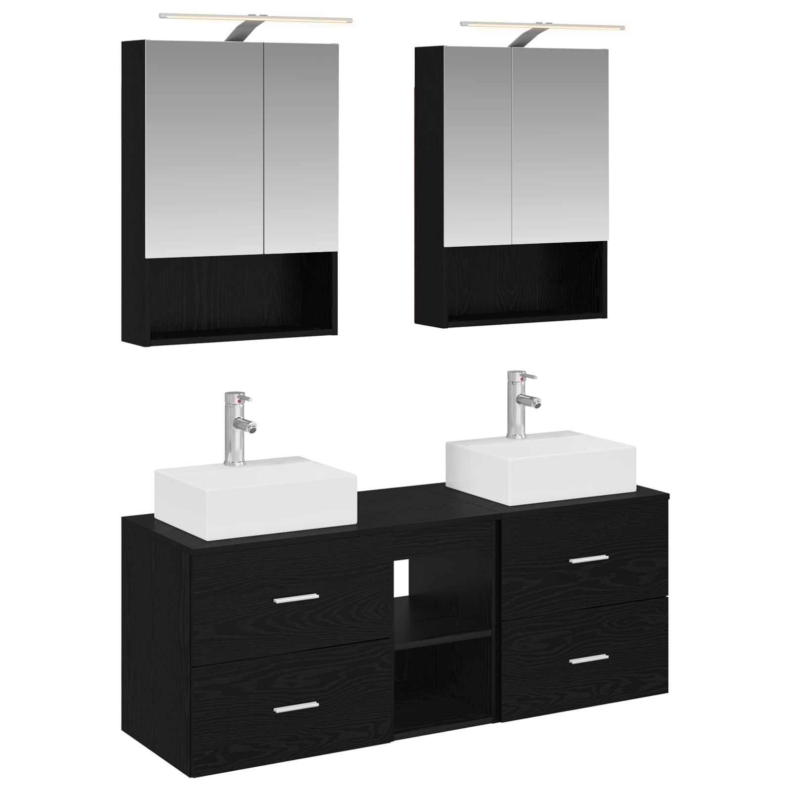 Set namještaja za kupaonicu 5 pcs Crni hrast