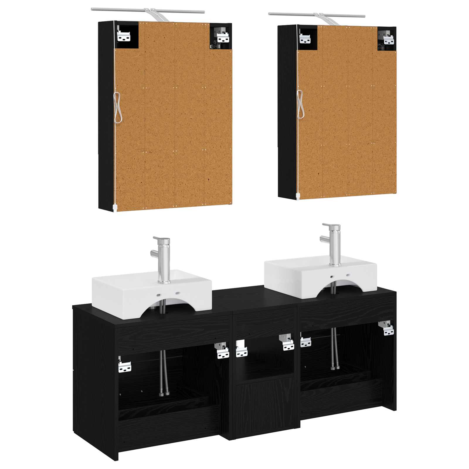 Set namještaja za kupaonicu 5 pcs Crni hrast