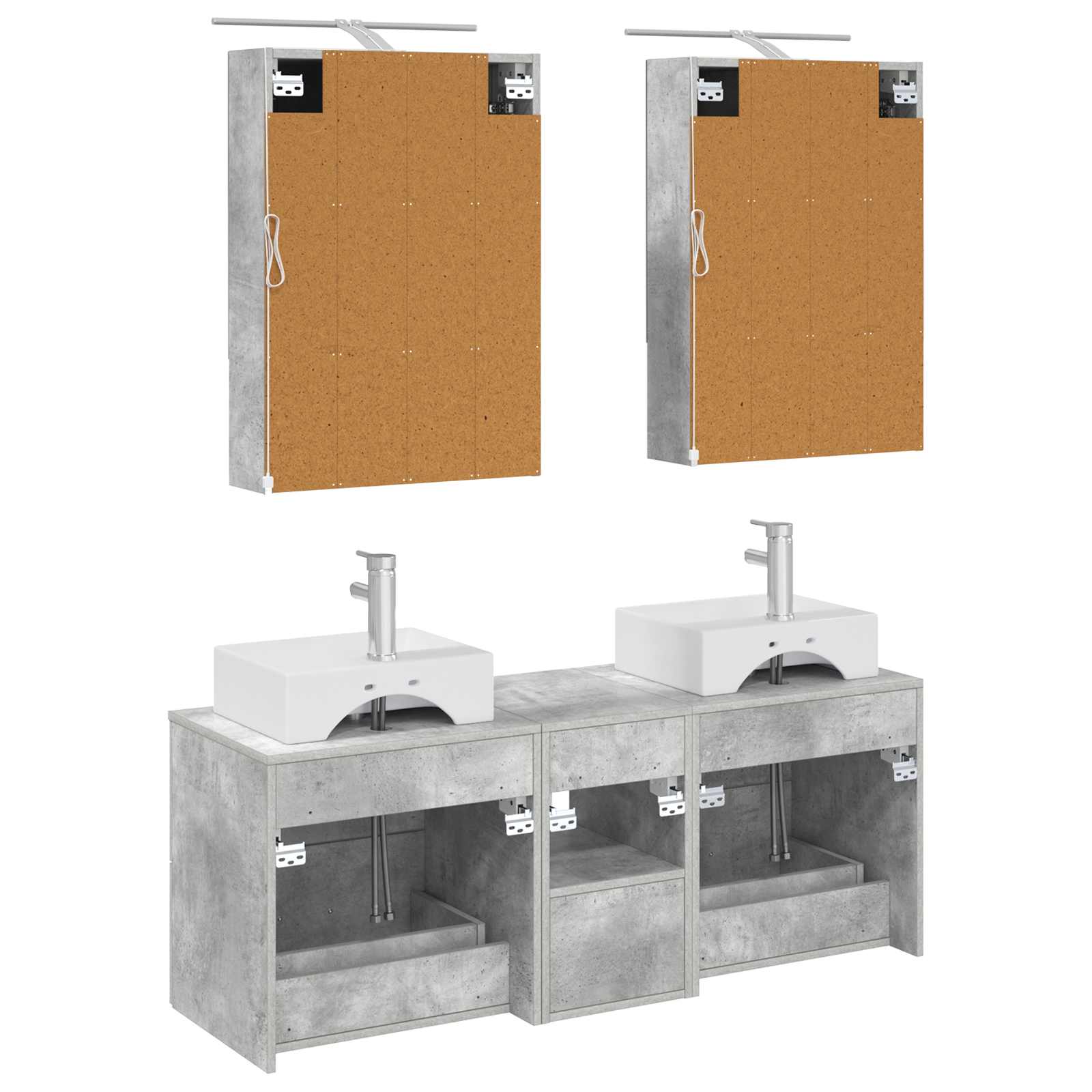 Set namještaja za kupaonicu 5 pcs Betonska siva