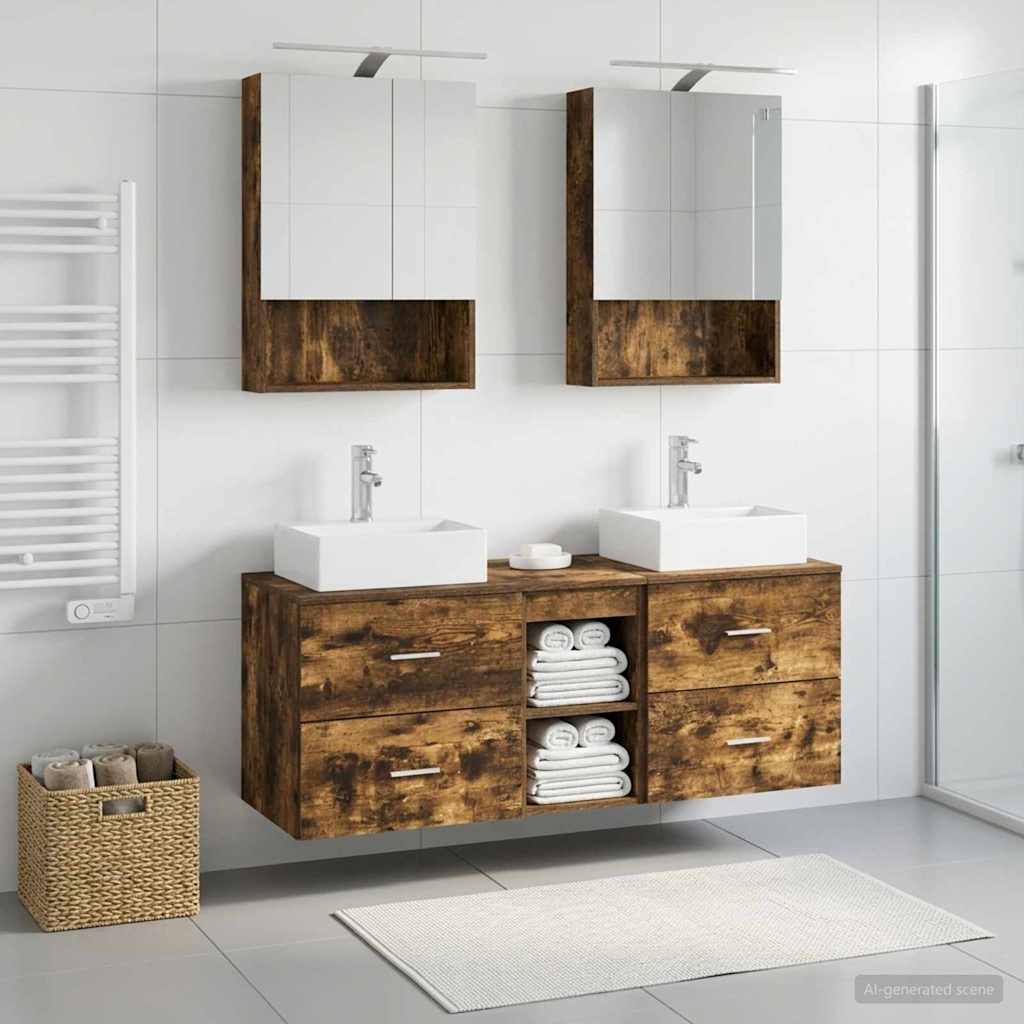 Set namještaja za kupaonicu 5 pcs Dimljeni hrast