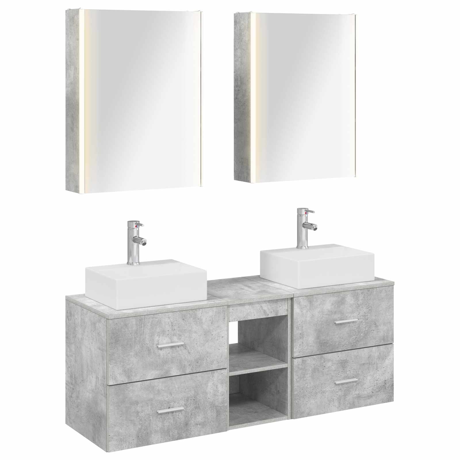 Set namještaja za kupaonicu 5 pcs Betonska siva
