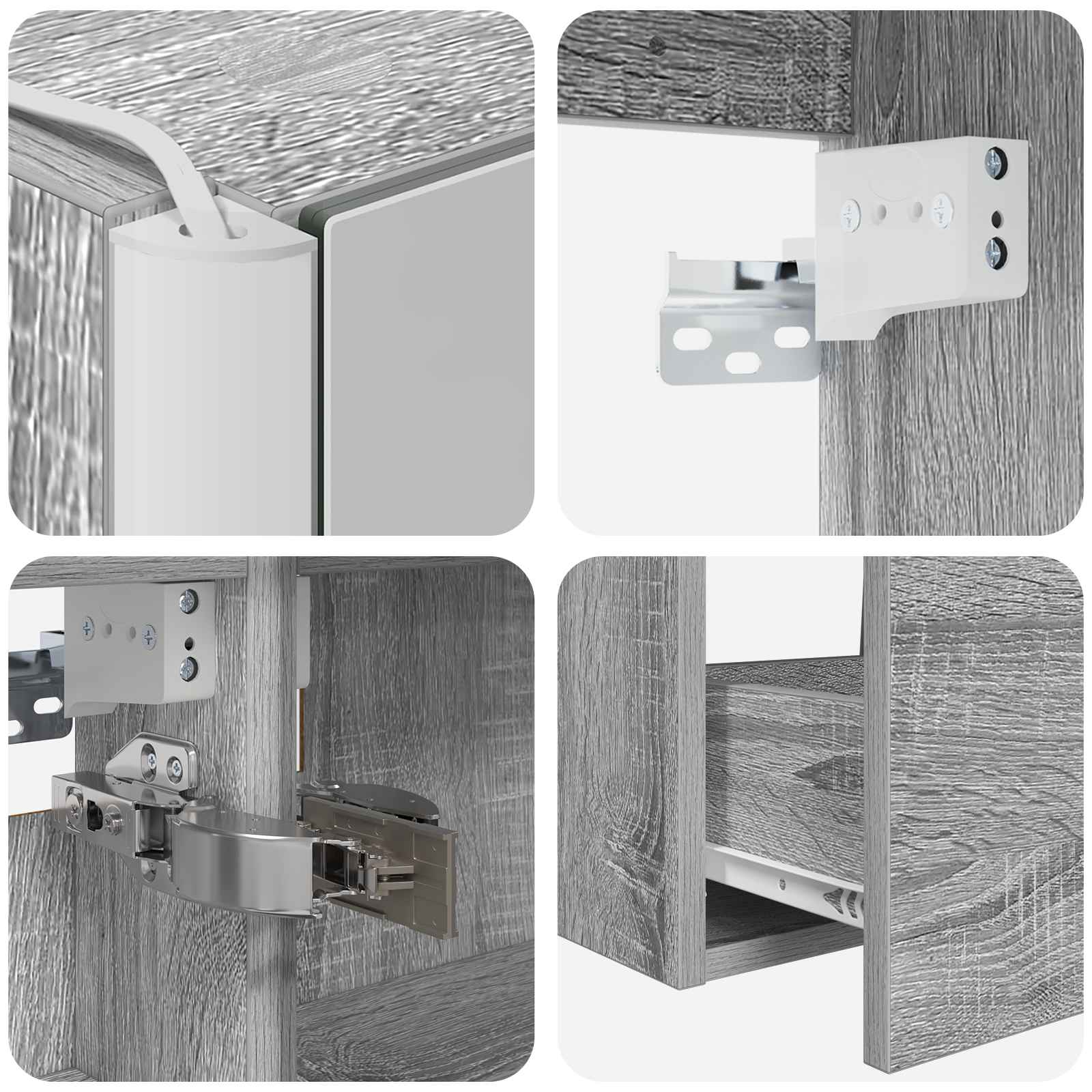 Set namještaja za kupaonicu 5 pcs Siva Sonoma