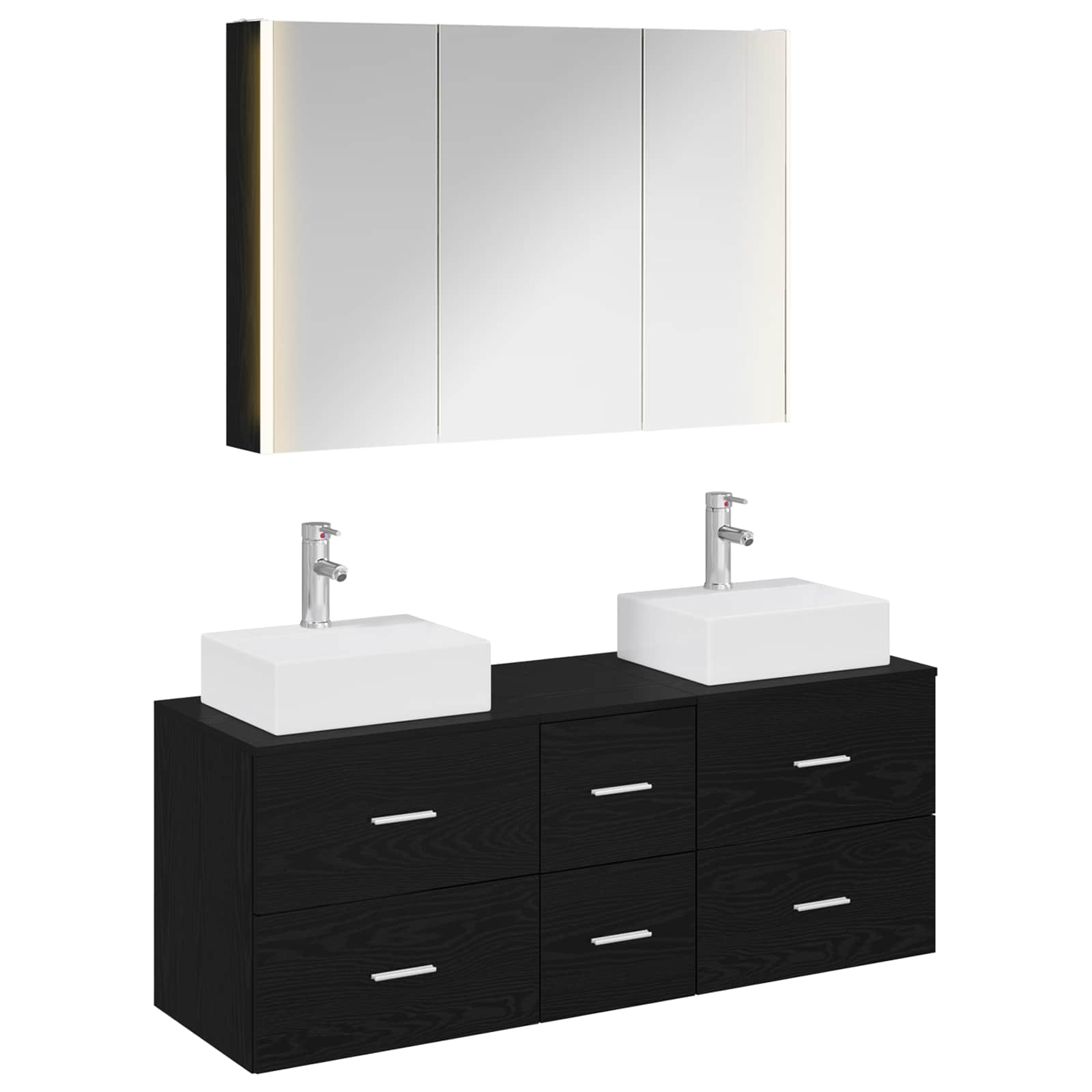 Set namještaja za kupaonicu 4 pcs Crni hrast
