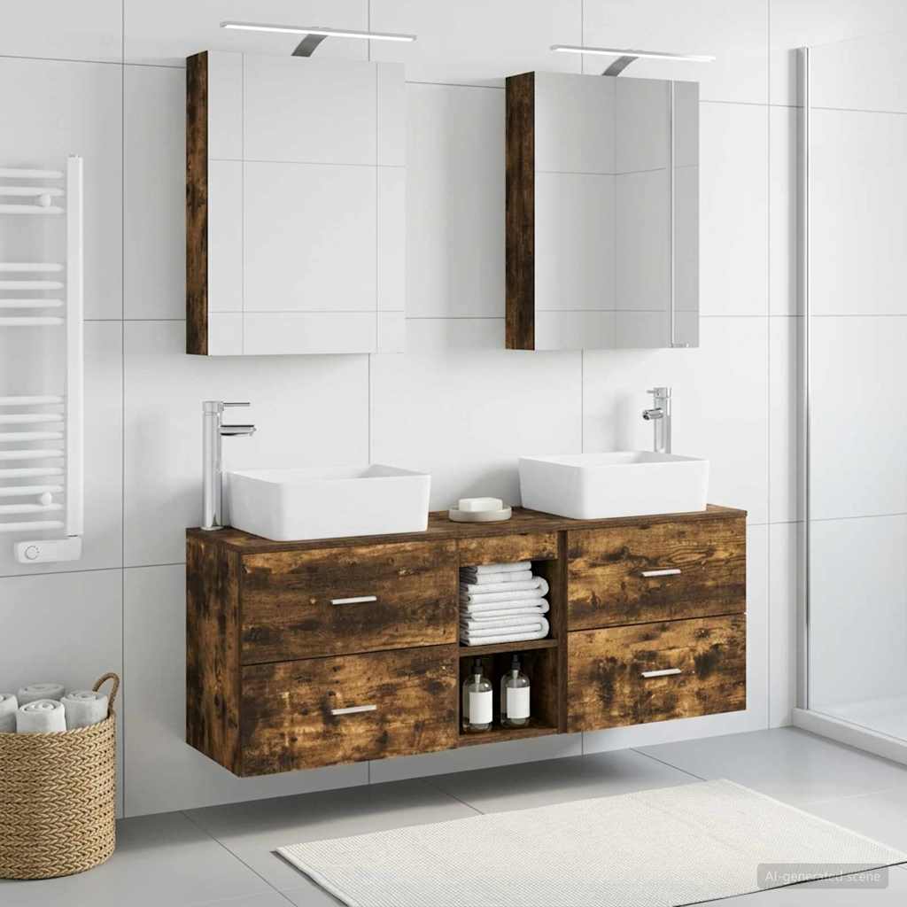 Set namještaja za kupaonicu 5 pcs Dimljeni hrast
