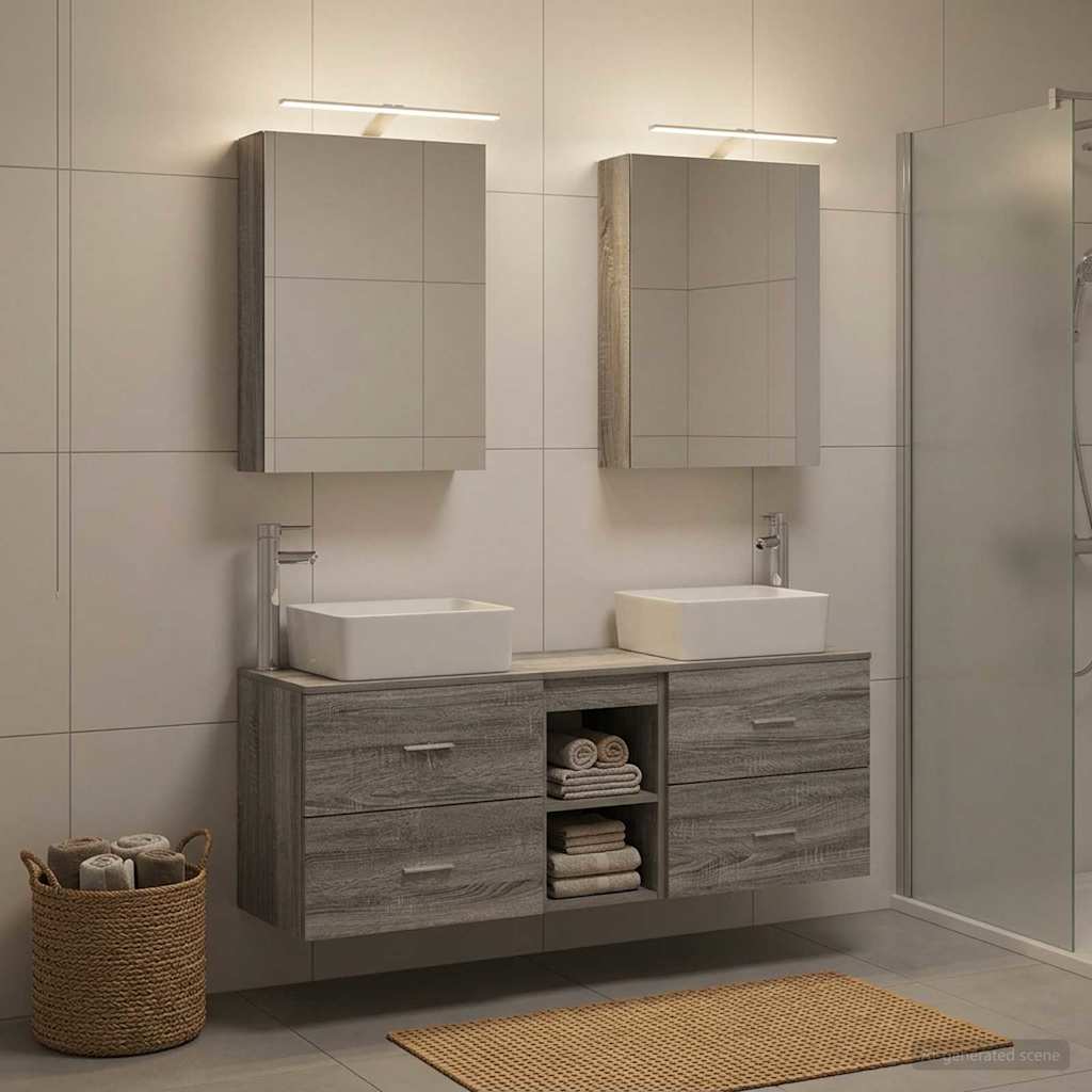Set namještaja za kupaonicu 5 pcs Siva Sonoma