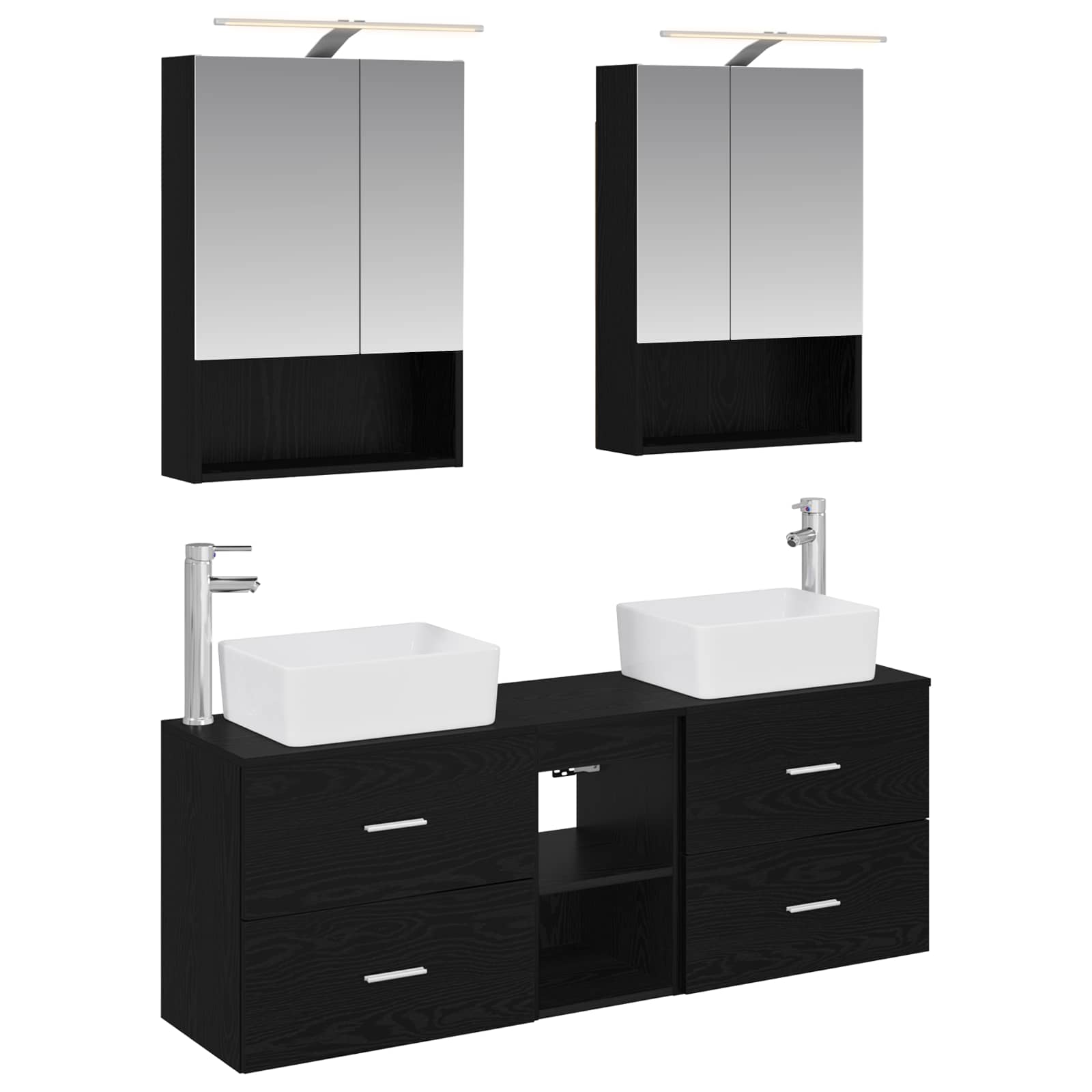 Set namještaja za kupaonicu 5 pcs Crni hrast