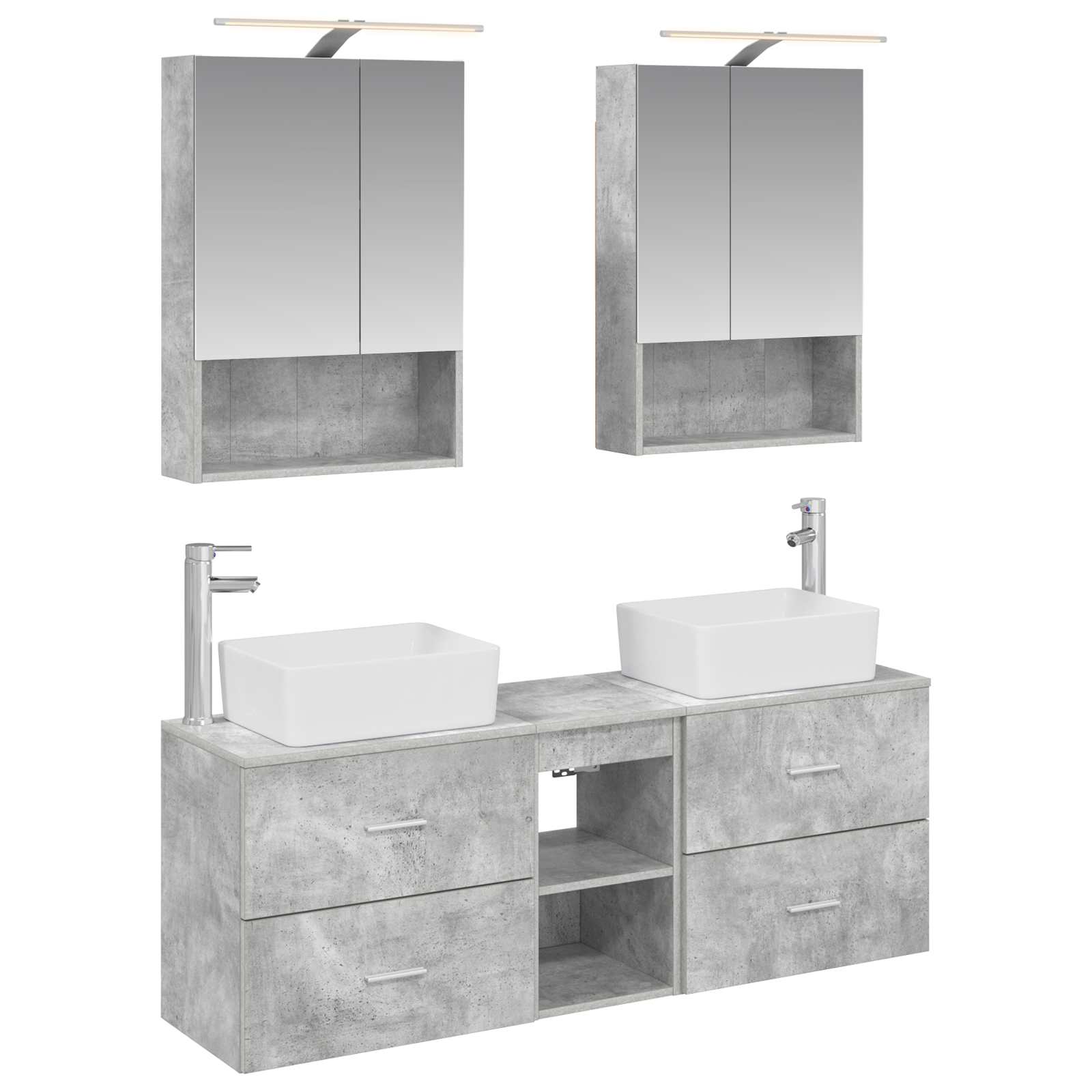 Set namještaja za kupaonicu 5 pcs Betonska siva