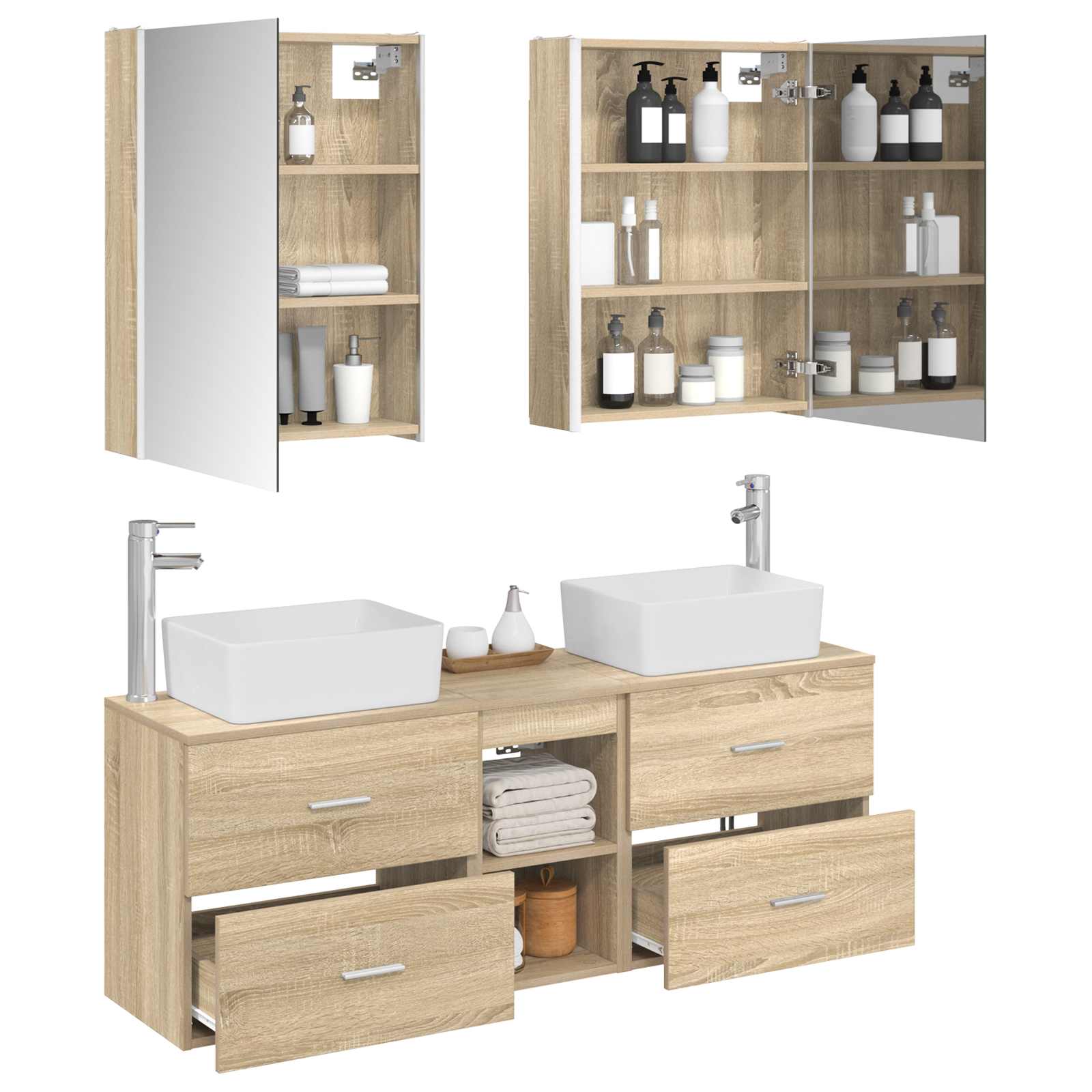 Set namještaja za kupaonicu 5 pcs Hrast sonoma