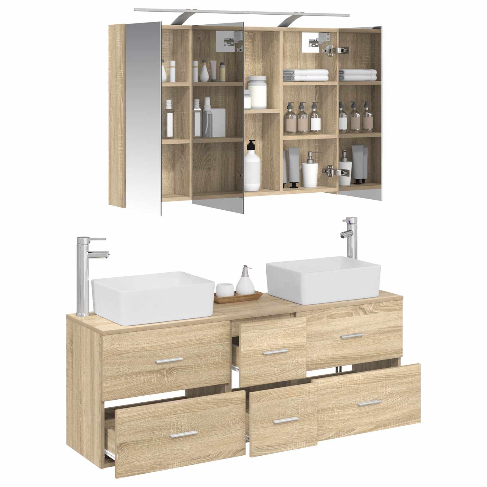 Set namještaja za kupaonicu 4 pcs Hrast sonoma