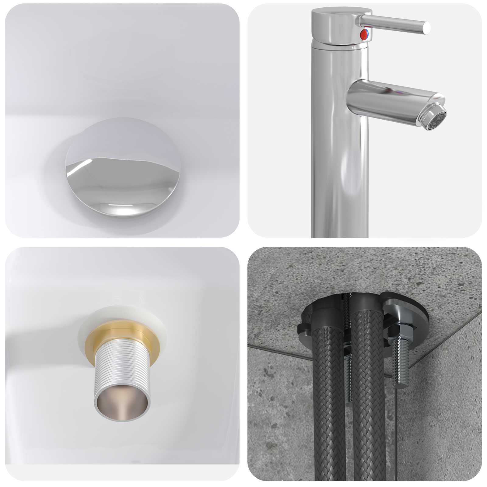 Set namještaja za kupaonicu 4 pcs Betonska siva