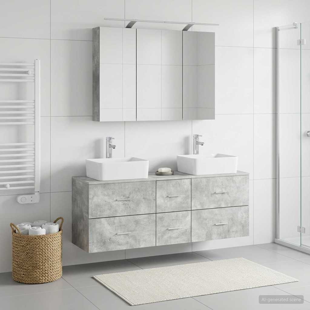 Set namještaja za kupaonicu 4 pcs Betonska siva
