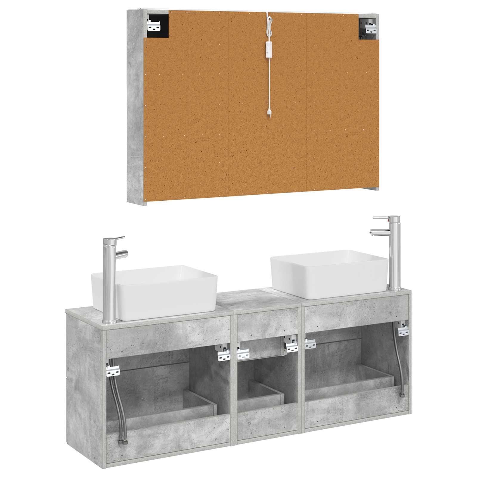 Set namještaja za kupaonicu 4 pcs Betonska siva