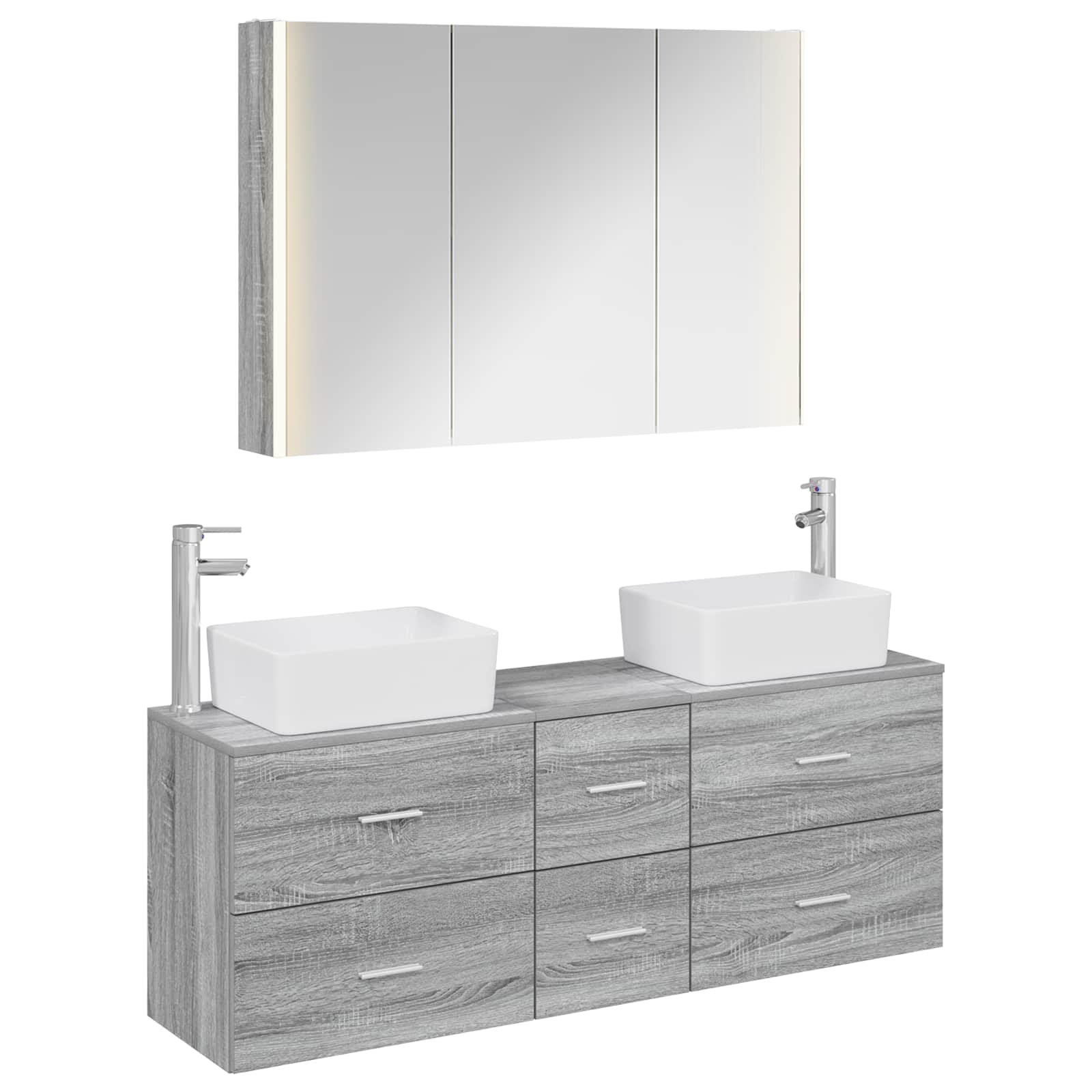 Set namještaja za kupaonicu 4 pcs Siva Sonoma