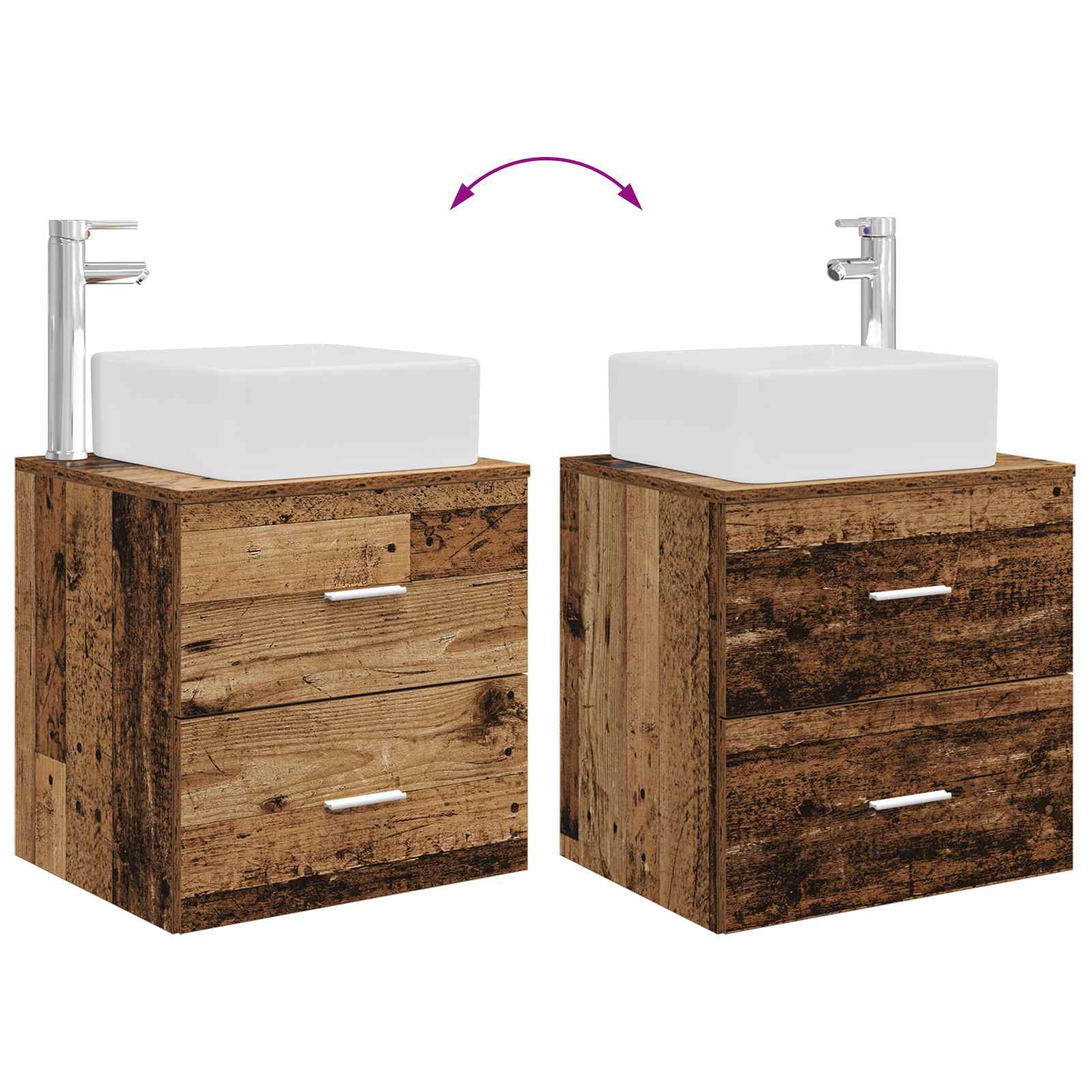 Set namještaja za kupaonicu 4 pcs Staro drvo