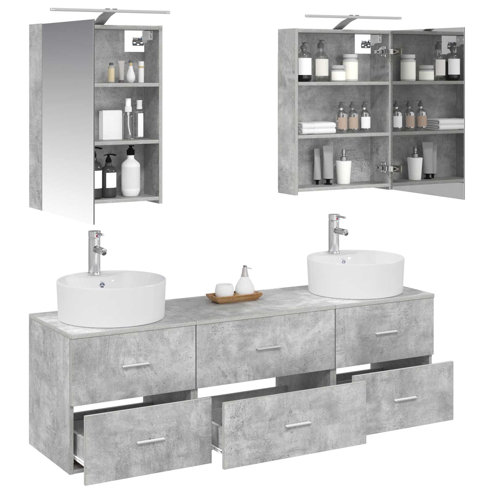 Set namještaja za kupaonicu 5 pcs Betonska siva