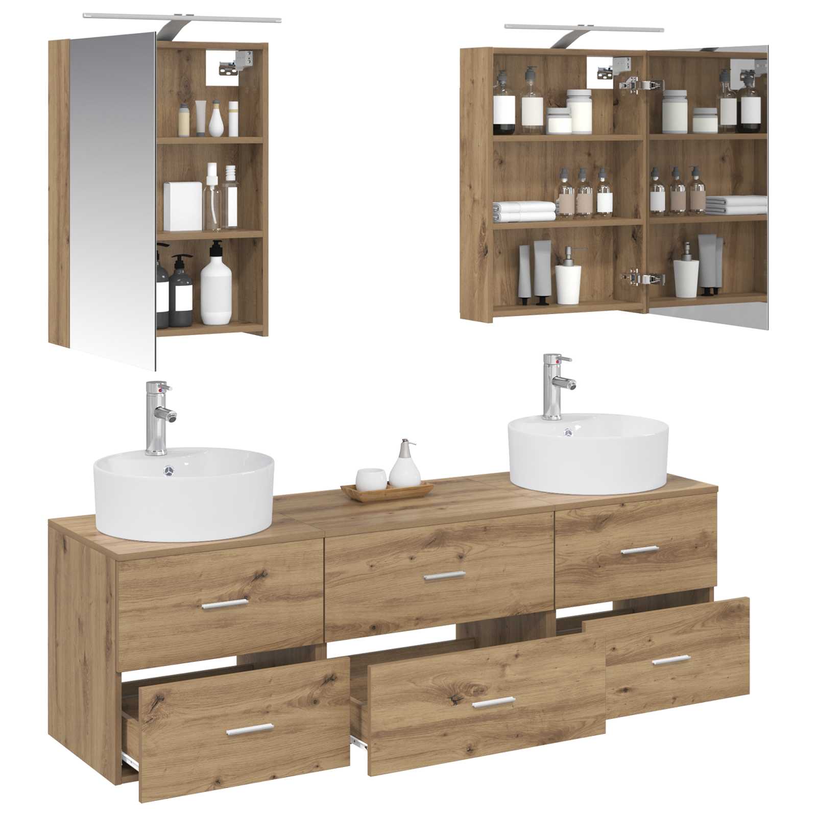 Set namještaja za kupaonicu 5 pcs Hrast artisan