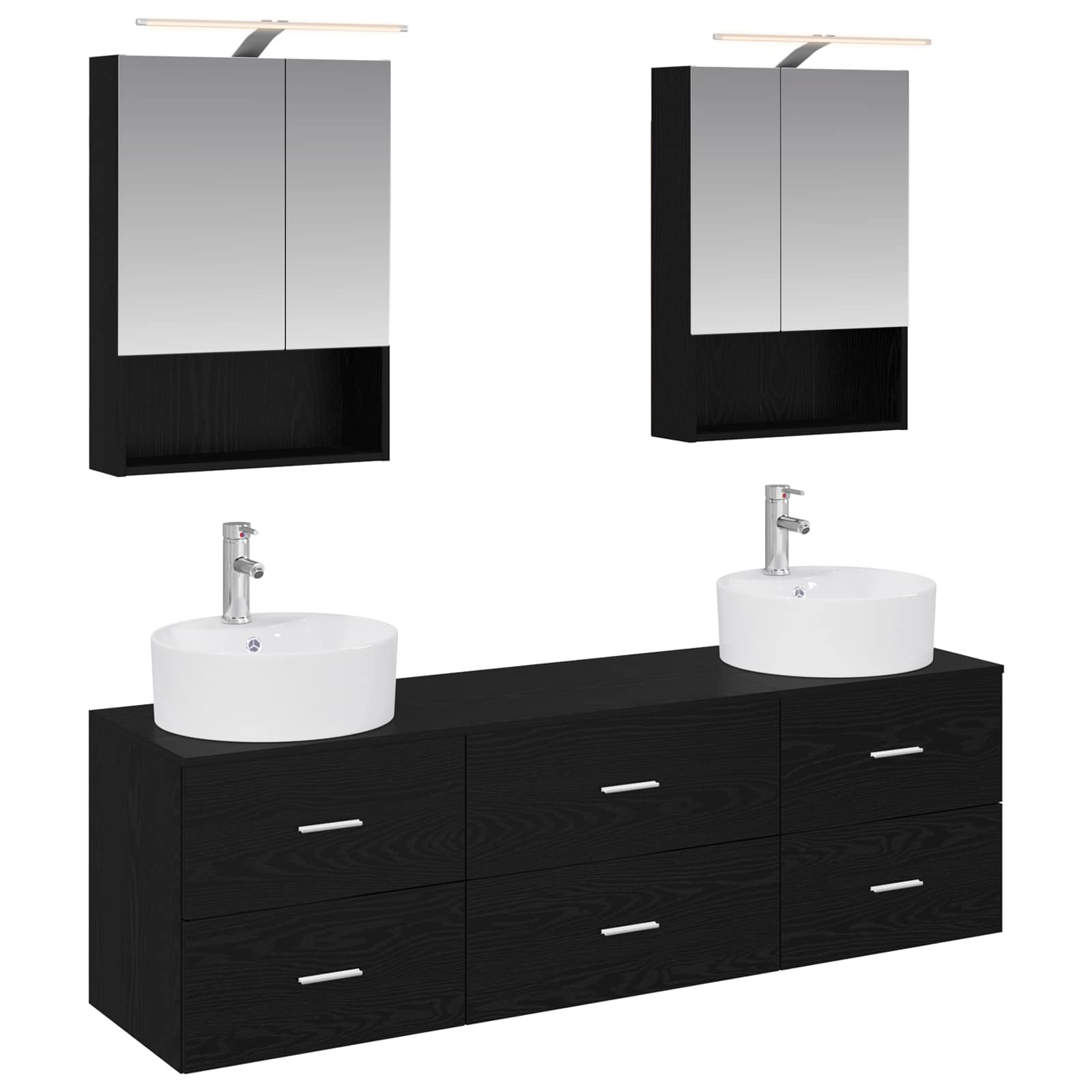 Set namještaja za kupaonicu 5 pcs Crni hrast