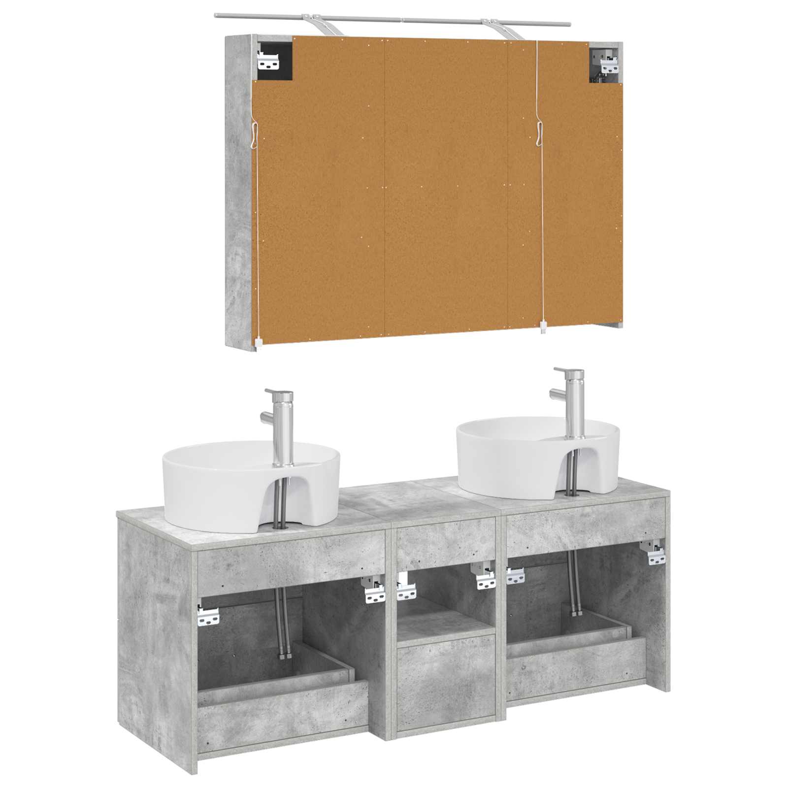 Set namještaja za kupaonicu 4 pcs Betonska siva