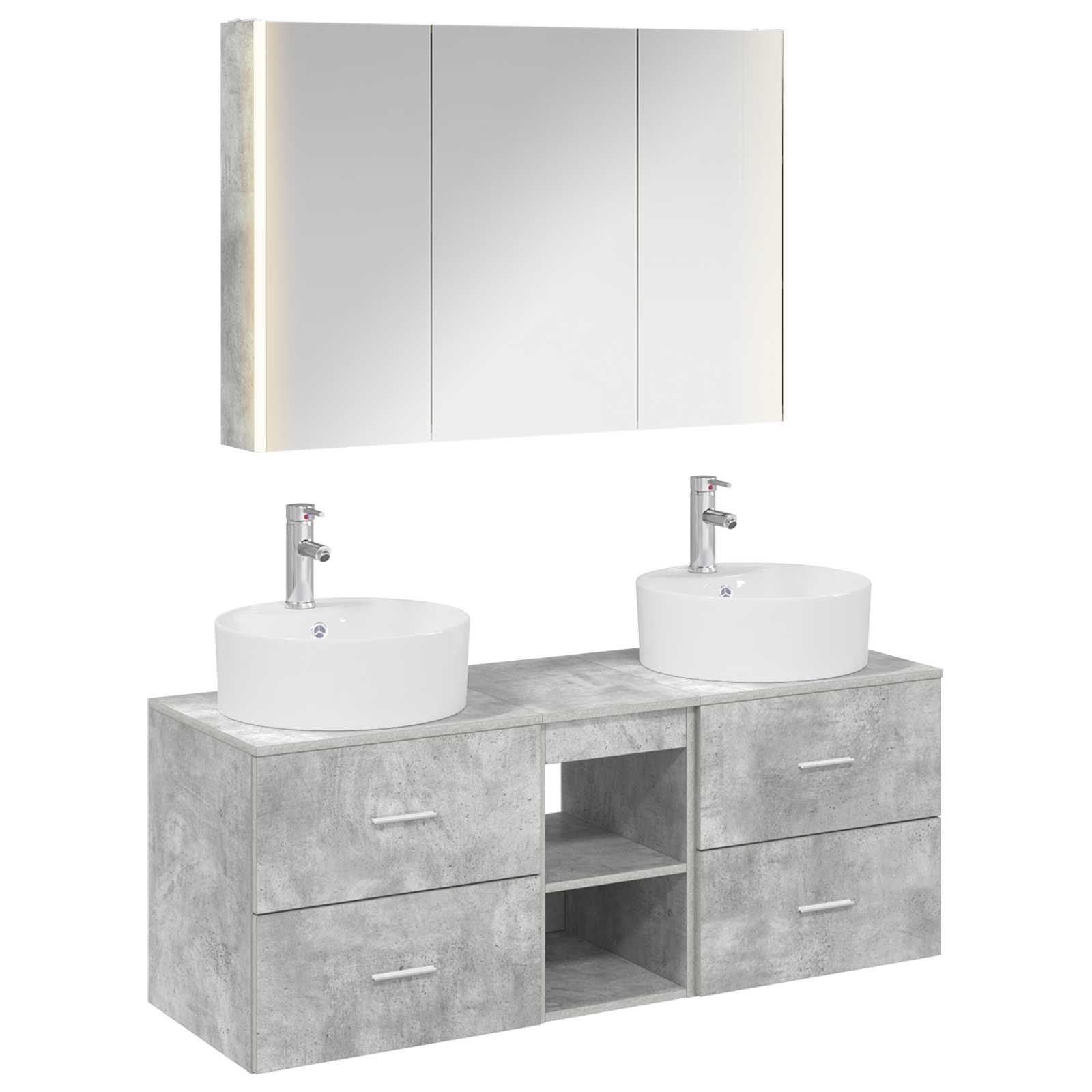Set namještaja za kupaonicu 4 pcs Betonska siva