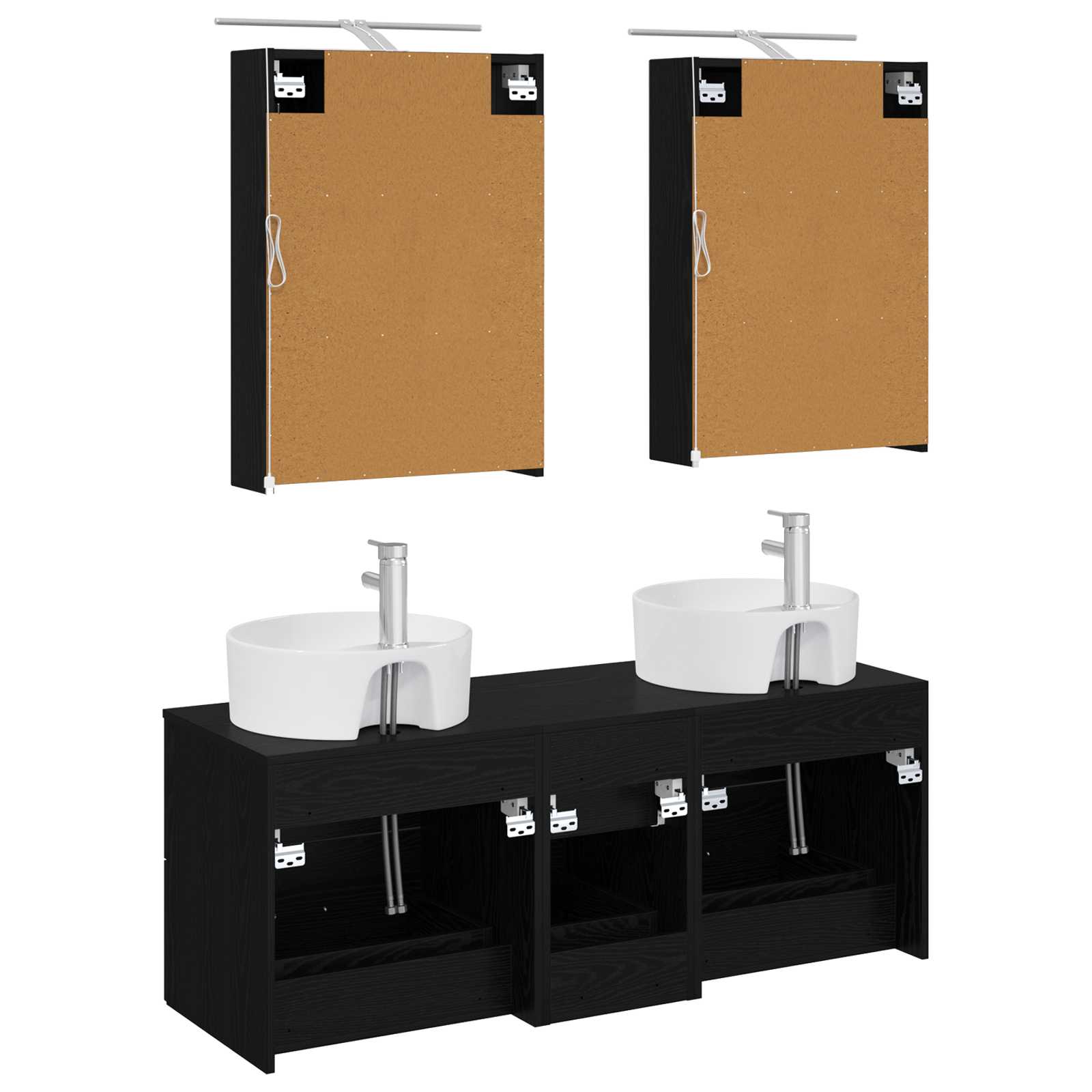 Set namještaja za kupaonicu 5 pcs Crni hrast