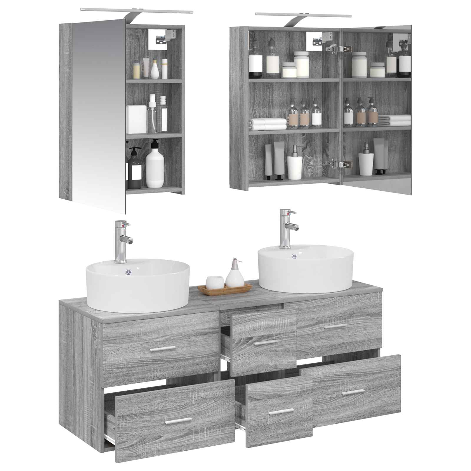 Set namještaja za kupaonicu 5 pcs Siva Sonoma