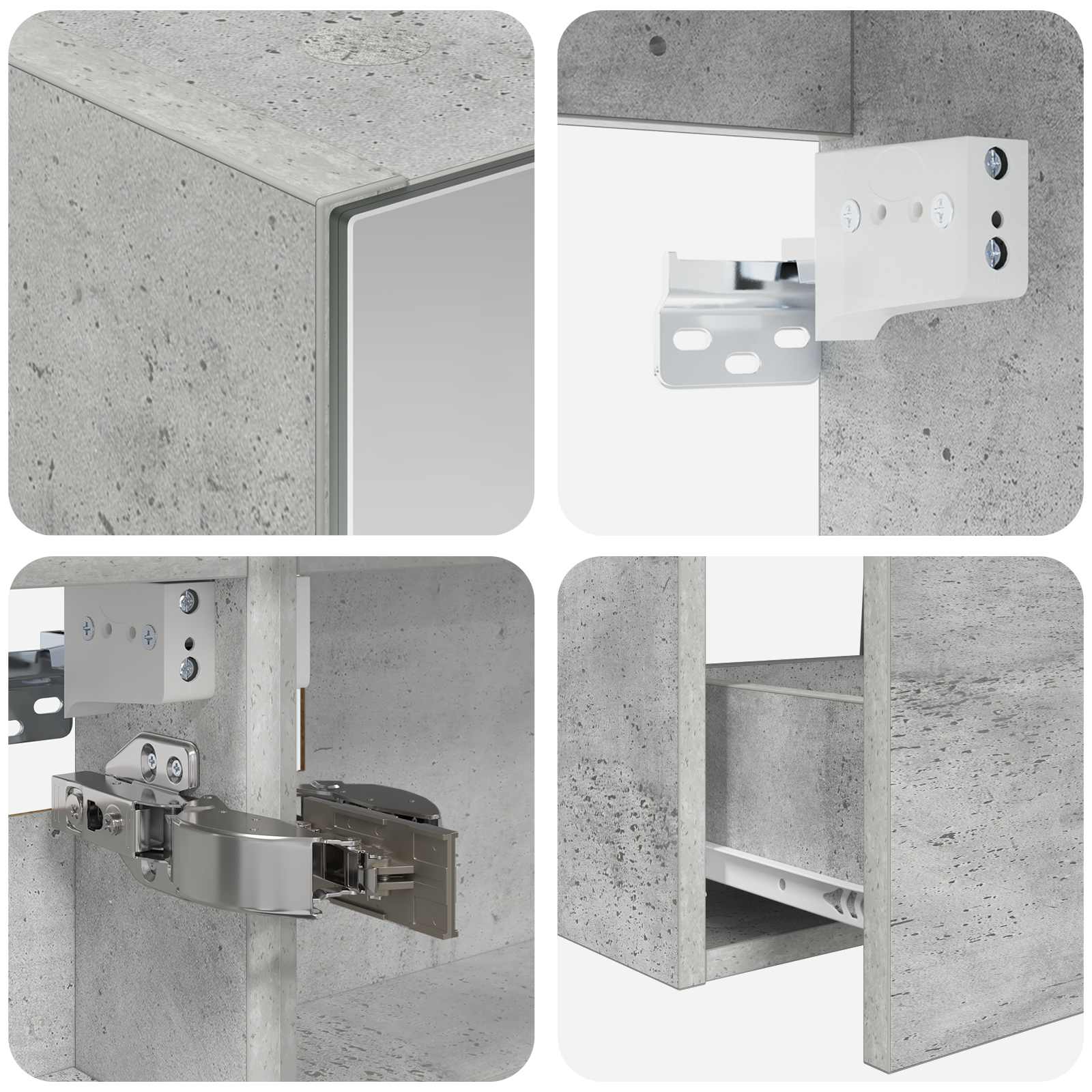 Set namještaja za kupaonicu 5 pcs Betonska siva