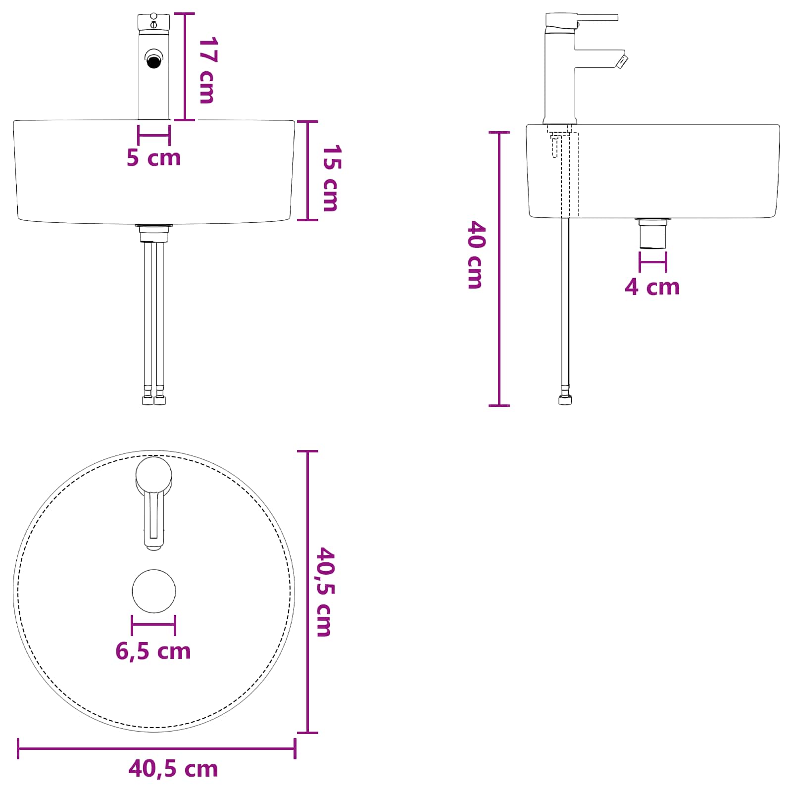 Set namještaja za kupaonicu 5 pcs Betonska siva