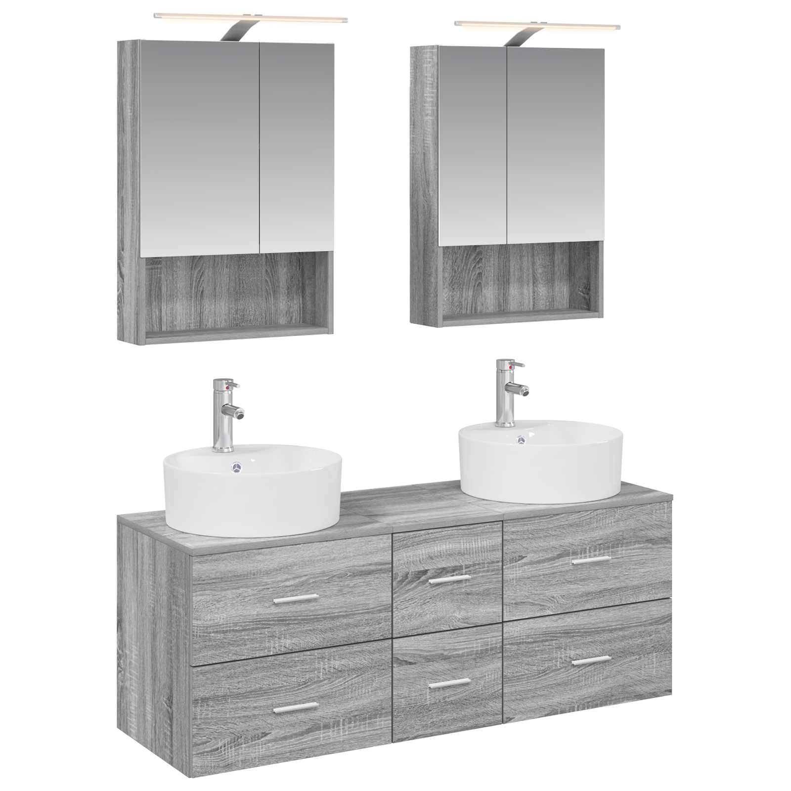 Set namještaja za kupaonicu 5 pcs Siva Sonoma