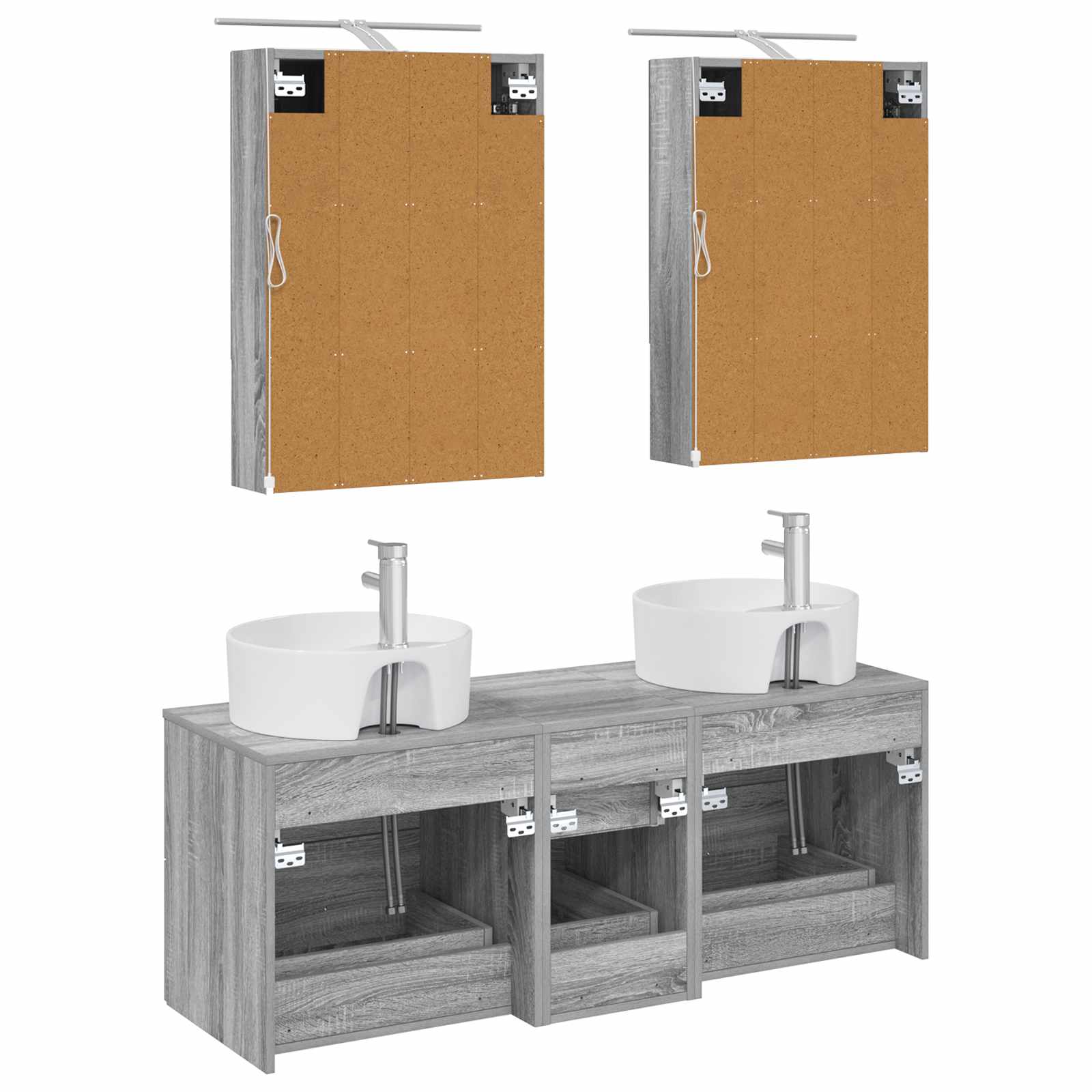 Set namještaja za kupaonicu 5 pcs Siva Sonoma