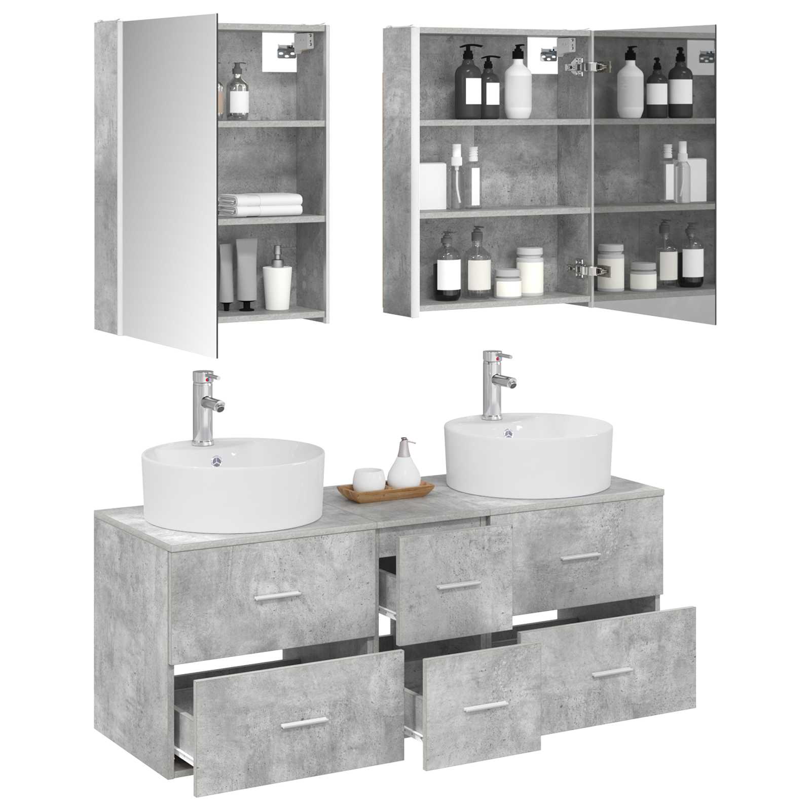 Set namještaja za kupaonicu 5 pcs Betonska siva